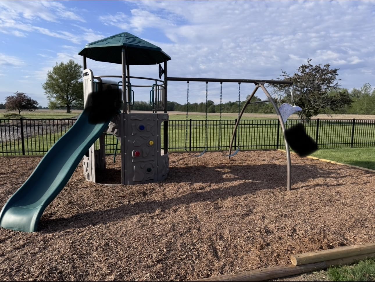 Lifetime Adventure Tower Swing Set Playset, Outdoor Clubhouse with Roof, 9-ft Slide, Climbing Walls, Trapeze Bar & Swings, UV-Protected HDPE & Steel, All-Weather Kids Playset customer photo 1