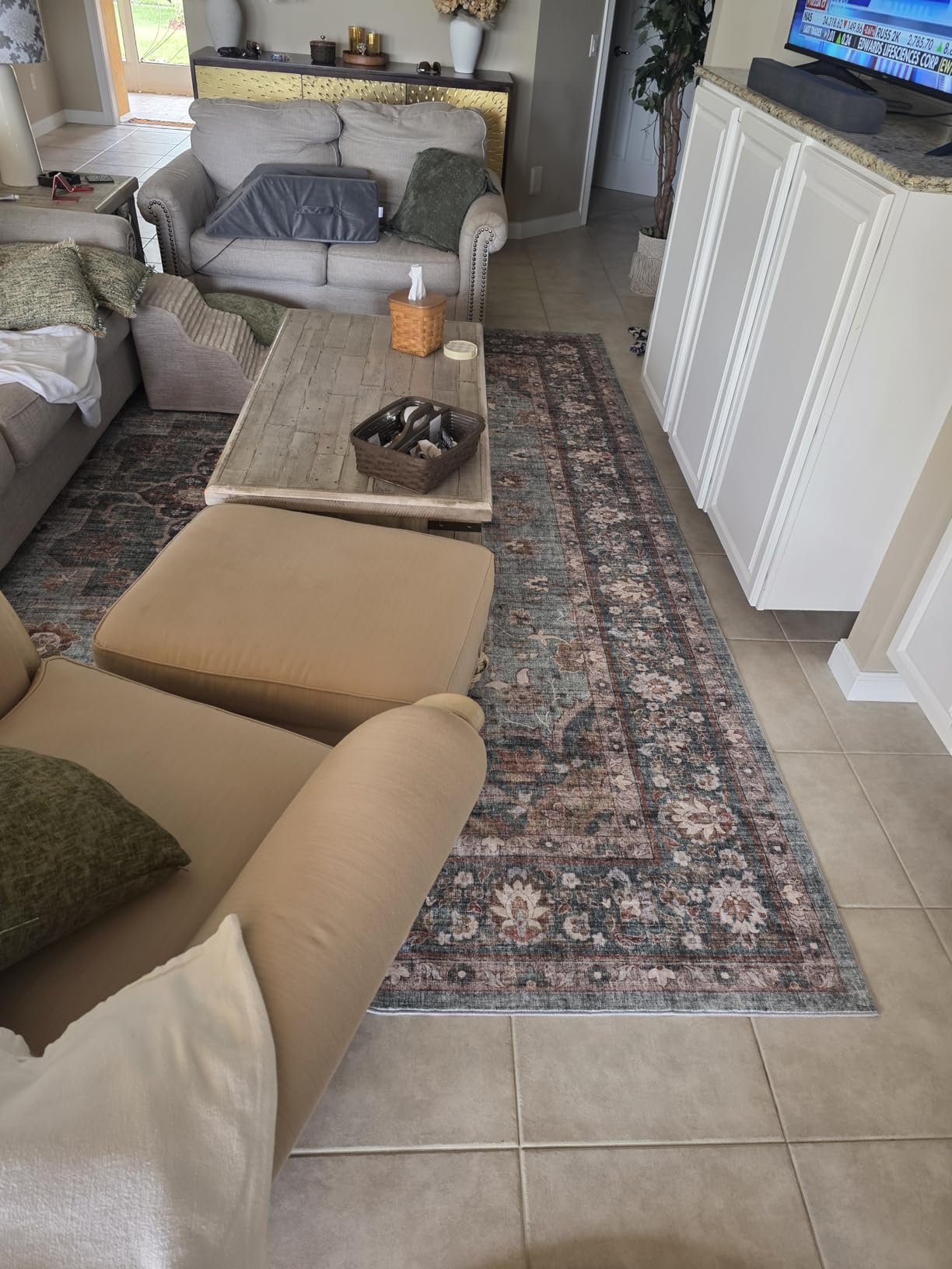 TOPRUUG Washable Oriental Area Rug - 9x12 Rugs for Living Room Soft Carpet for Bedroom Waterproof Floral Distressed Indoor Stain Resistant Non-Shedding Floor Carpets (Red, 9x12) customer photo 1