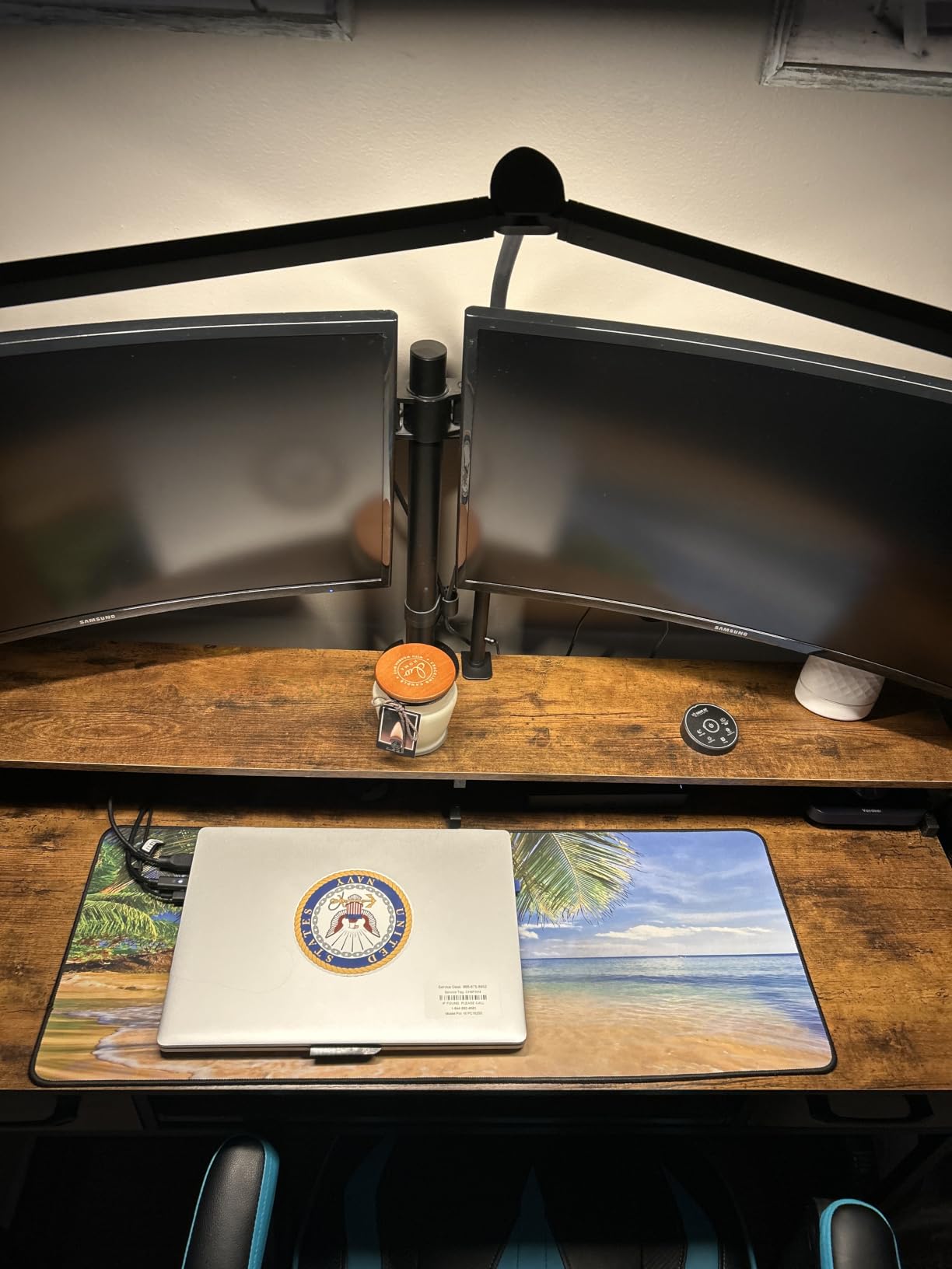 Pzloz Led Desk Lamps for Home Office - Eye Caring Architect Lamp with Clamp, Double Head Computer Monitor Work Desk Light with Remote Control: 24W Flexible Dimmable Desktop Table Lamp customer photo 2