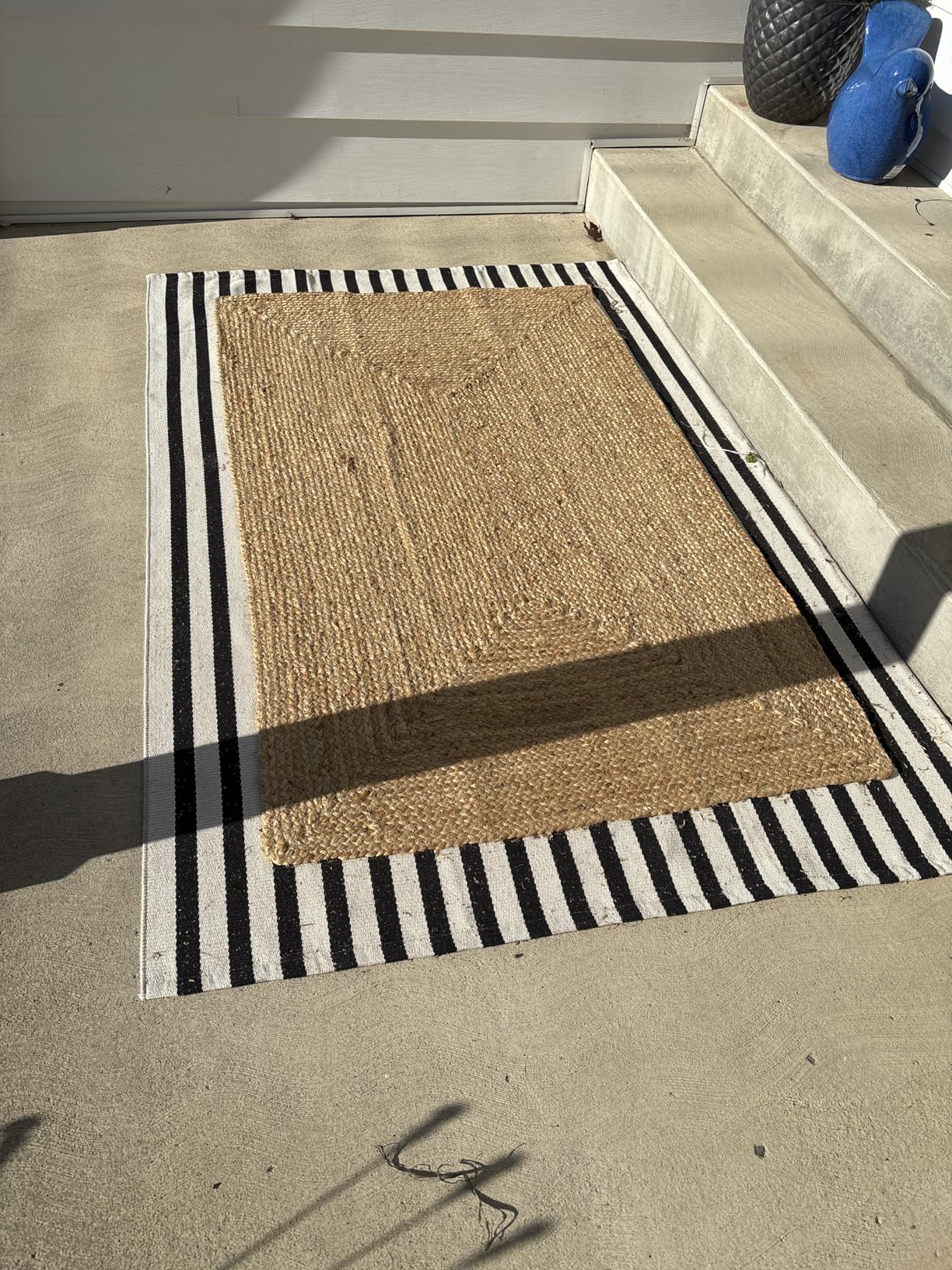 KEMA Jute Braided Area Rug, 6x9 Feet (72x108 Inches) - Rustic Vintage Braided Reversible Rectangular Rug, Shag Rugs for Bedroom, Jute Kitchen, Living Room, Floor customer photo 1