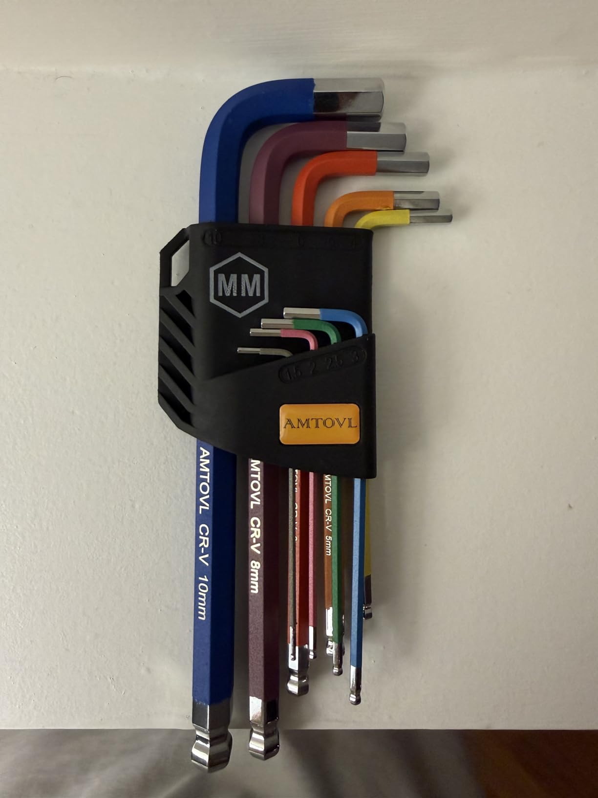 AMTOVL Hex Key Set, 9PCS Metric Allen Key Set, 1.5-10MM, Anti-Slip Long Ball End Hex Wrench Set, Color Coding Hex Key Set for Disassembling Mechanical Equipment, Vehicle, and Bicycle Repairs customer photo 2