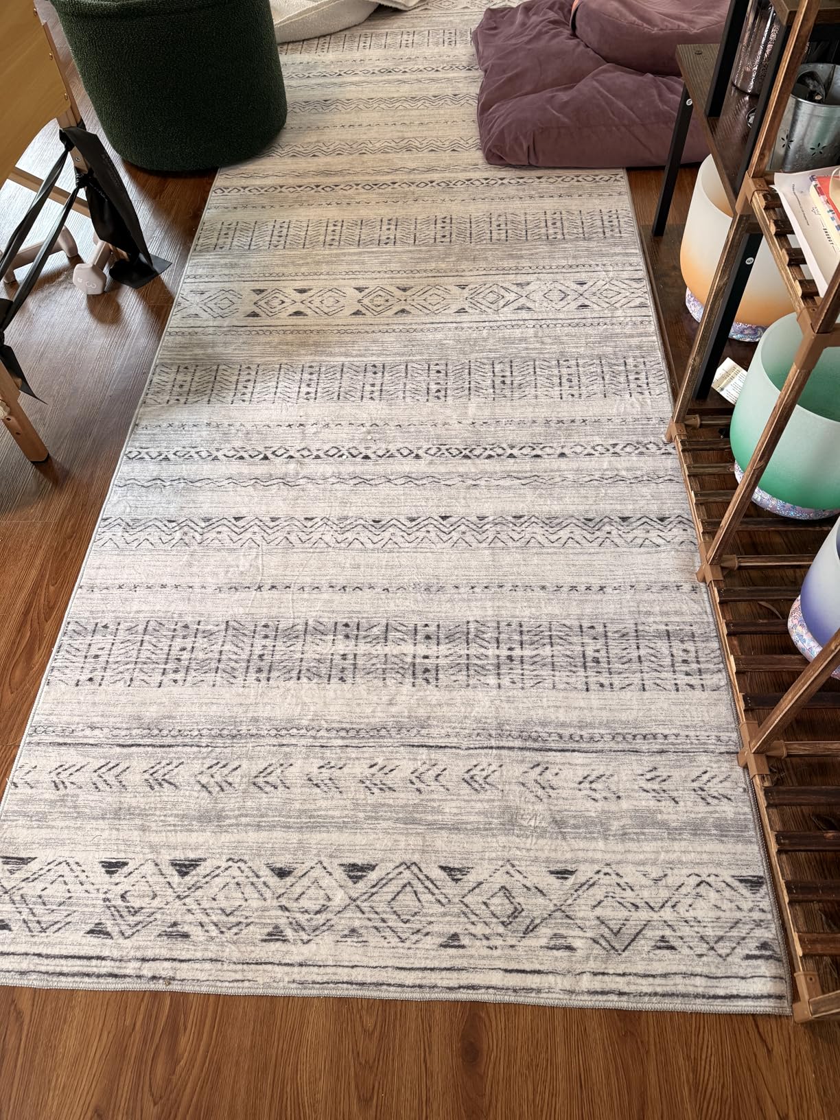 cotiled 5x7 Area Rugs Living Room Rug: Washable Boho Rugs with Non Slip Backing Large Soft Indoor Stain Resistant Carpet for Bedroom Farmhouse Dining Room Lightweight Home Decor Brown/Cream customer photo 2
