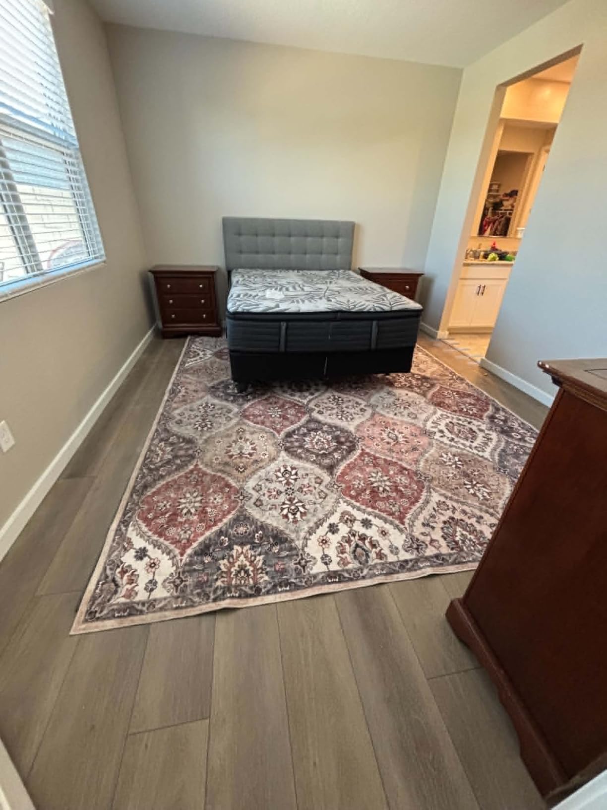 ROYHOME 8x10 Area Rug Moroccan Trellis Machine Washable Rug Vintage Medallion Distressed Indoor Accent Rug Stain Resistant Non-Slip Floor Cover Carpet for Living Room Bedroom, Cream customer photo 2