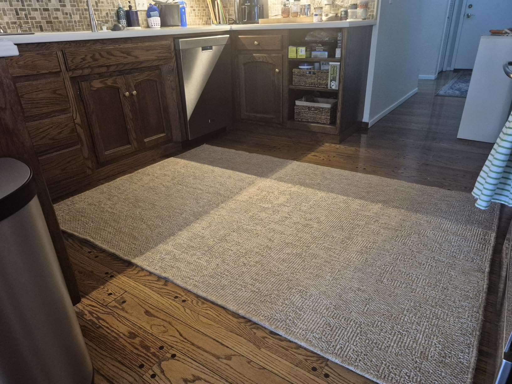 Easy Jute Rug 6x9 Indoor Outdoor Natural Rugs Solid Fiber Rug Woven Area Rug Boho Easy Clean Inside Carpet for Living Room Bedroom Dining Room Hallway or Outdoor Patio Porch (6 X 9 Natural) customer photo 1