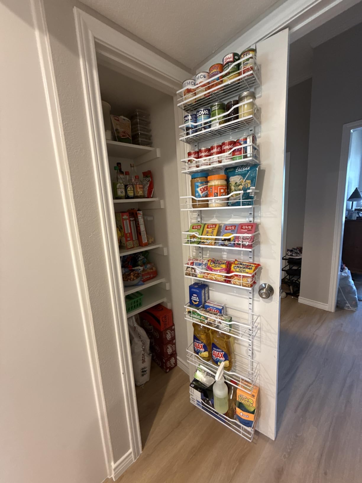 Eastherry Over The Door Pantry Organizer, 9-Tier Over The Door Organizer with Adjustable Basket, Metal Hanging Pantry Organizers and Storage for Kitchen, Back of Door Seasoning Rack (Black) customer photo 1