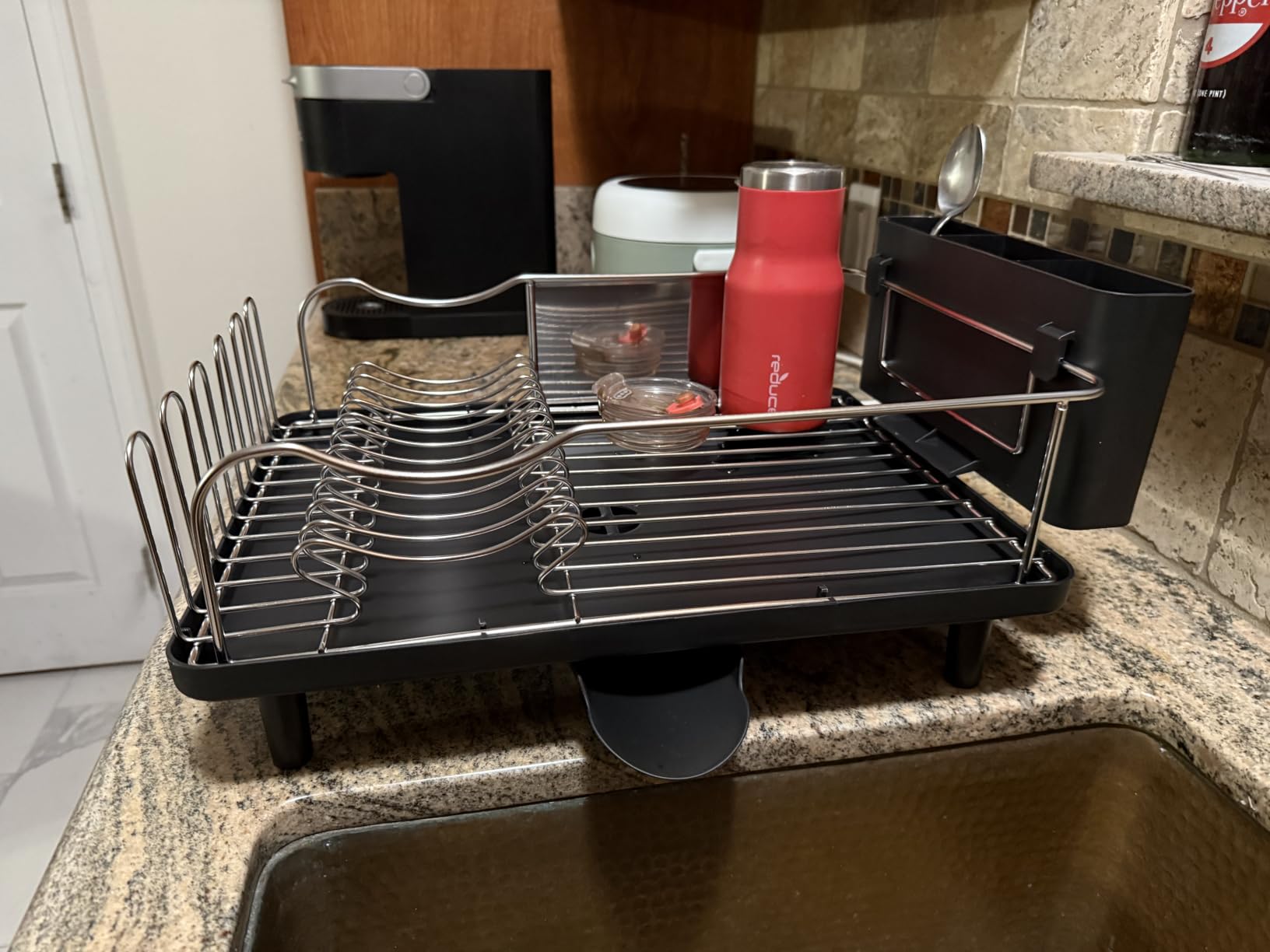 Urackify Stainless Steel Dish Drying Rack - Large Capacity Kitchen Counter Organizer with Drain Board, Utensil Holder & Detachable Cup Shelf, 304 Surgical-Grade Rust-Proof Dish Drainer, Easy Assembly customer photo 1