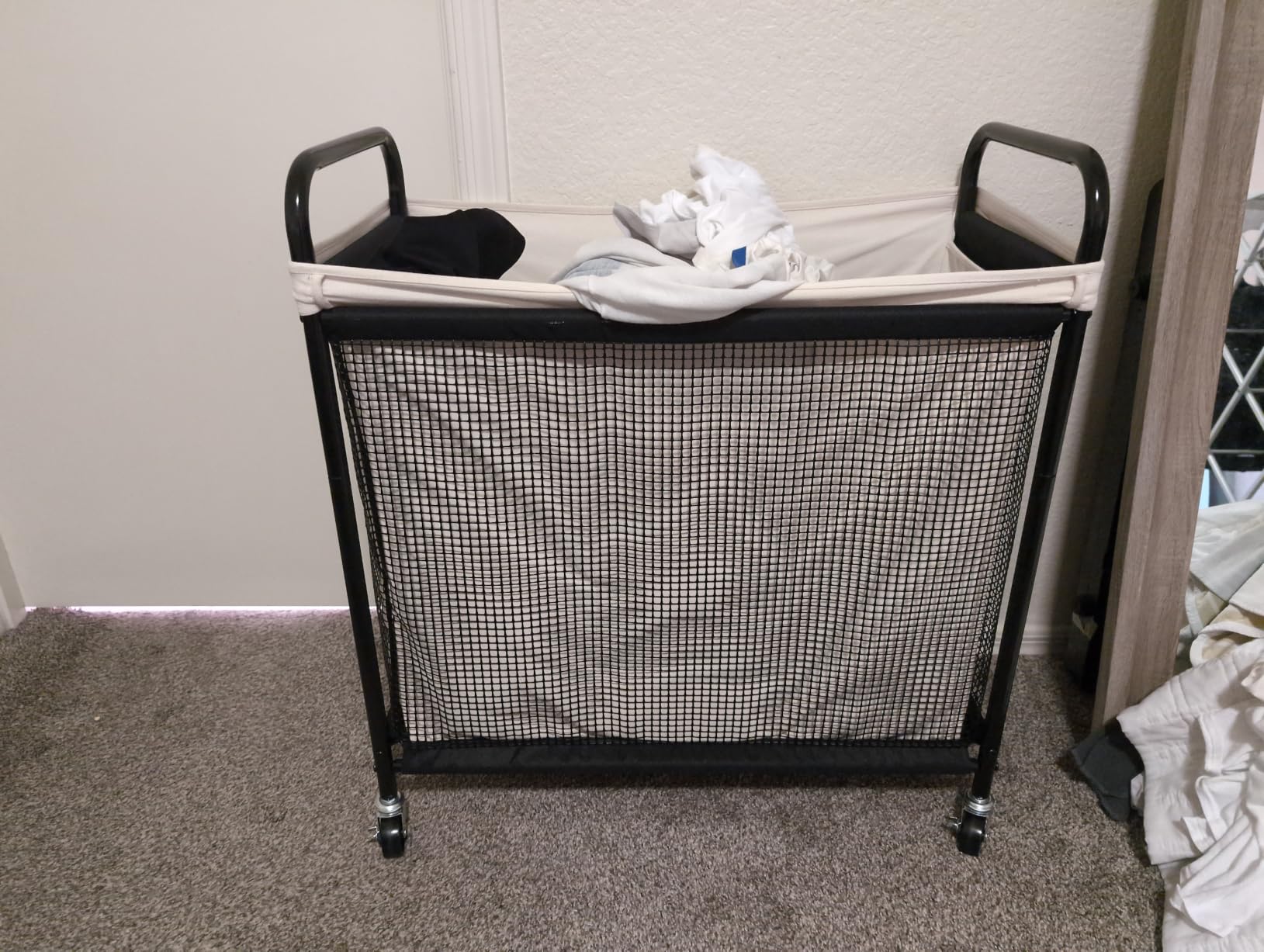 STO STO Laundry Hamper 2 Section, 100L Rolling Laundry Sorter Cart with Removable and Washable Liner Bag, Clothes Hamper with Wheels and Metal Handle for Laundry Room and Bedroom customer photo 1