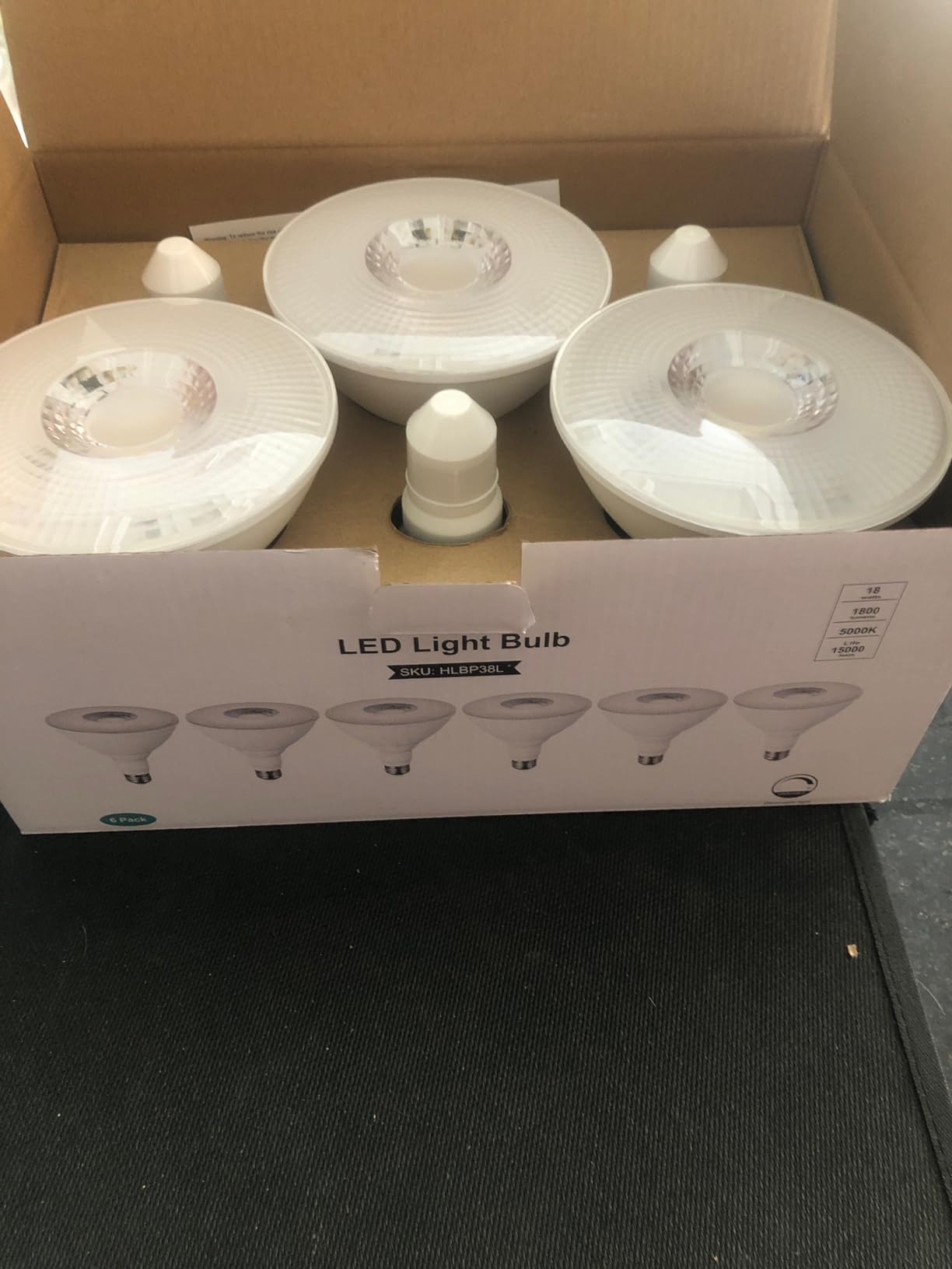 EDISHINE PAR38 Flood Lights Outdoor Bulb, Dimmable LED Flood Light Bulbs, 1800LM, 18W Equivalent 120W, Weatherproof LED Light Bulb for Backyard, Garage, Porch, Garden, 5000K Daylight, E26, 4 Pack customer photo 1