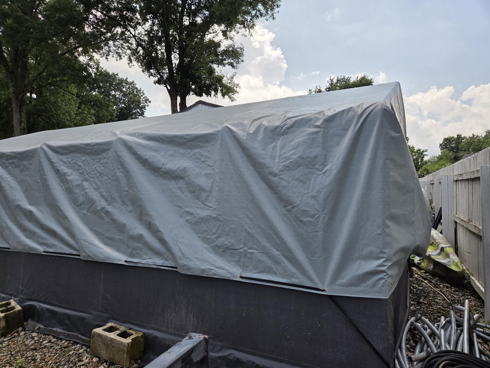 16 Mil 12x20 FT Heavy Duty Waterproof Tarps for Outdoor, Silver | Heavy Duty Tarps with Reinforced Edges & Rustproof Grommets, Waterproof Cover for Roof, Tent, Camping, Pool, Car customer photo 1
