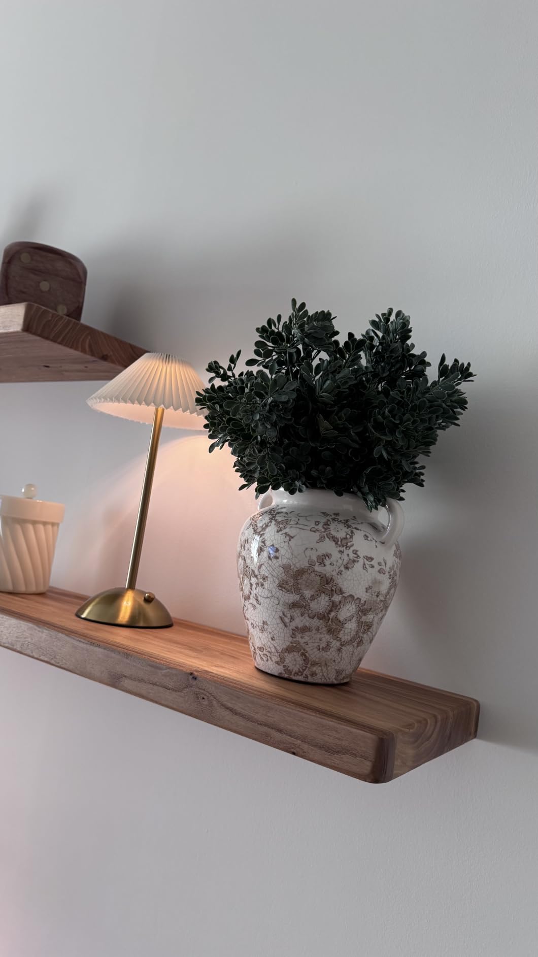 Floating Shelves for Wall Decor, Rustic Solid Elm Wood Live Edge Floating Shelves Wall Mounted, Wall Shelves with Invisible Bracket for Living Room Bathroom Bedroom Kitchen, 24 Inch Set of 2, Natural customer photo 2
