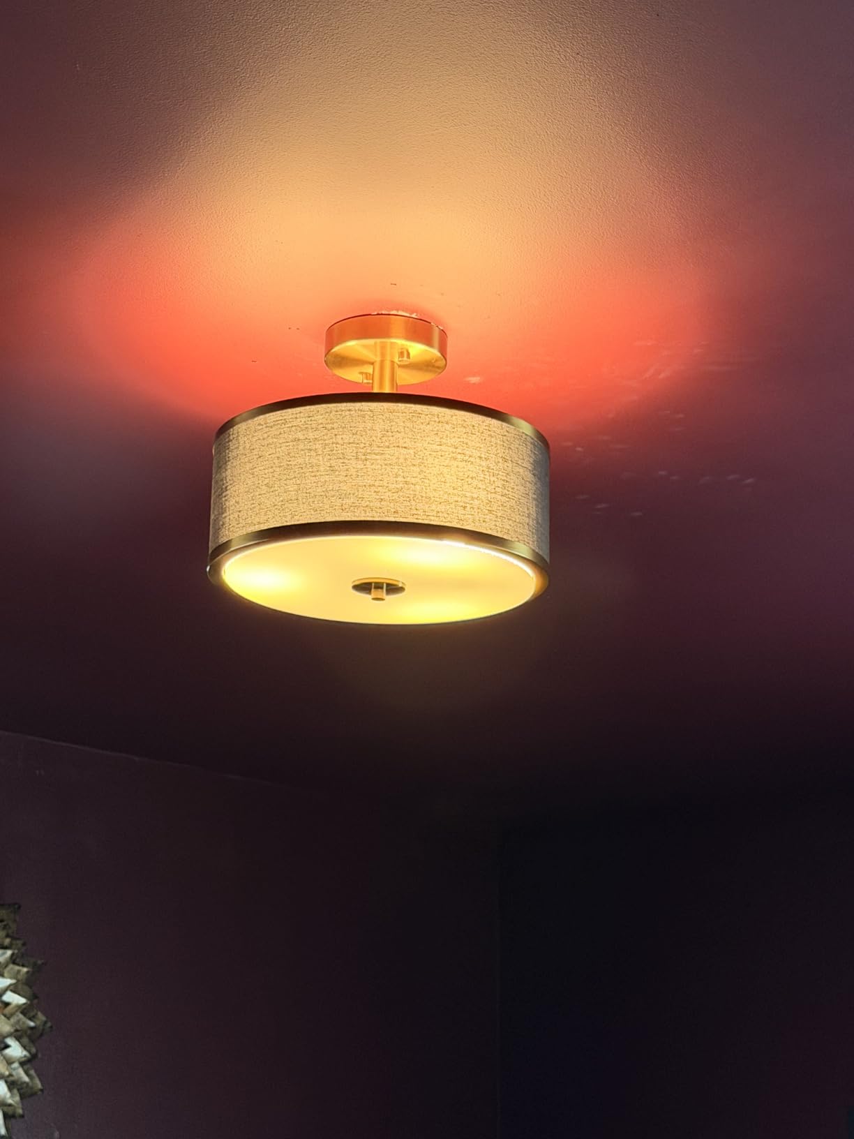 Edwarmlux 3-Light Semi Flush Mount Ceiling Light Fixture, 12.6