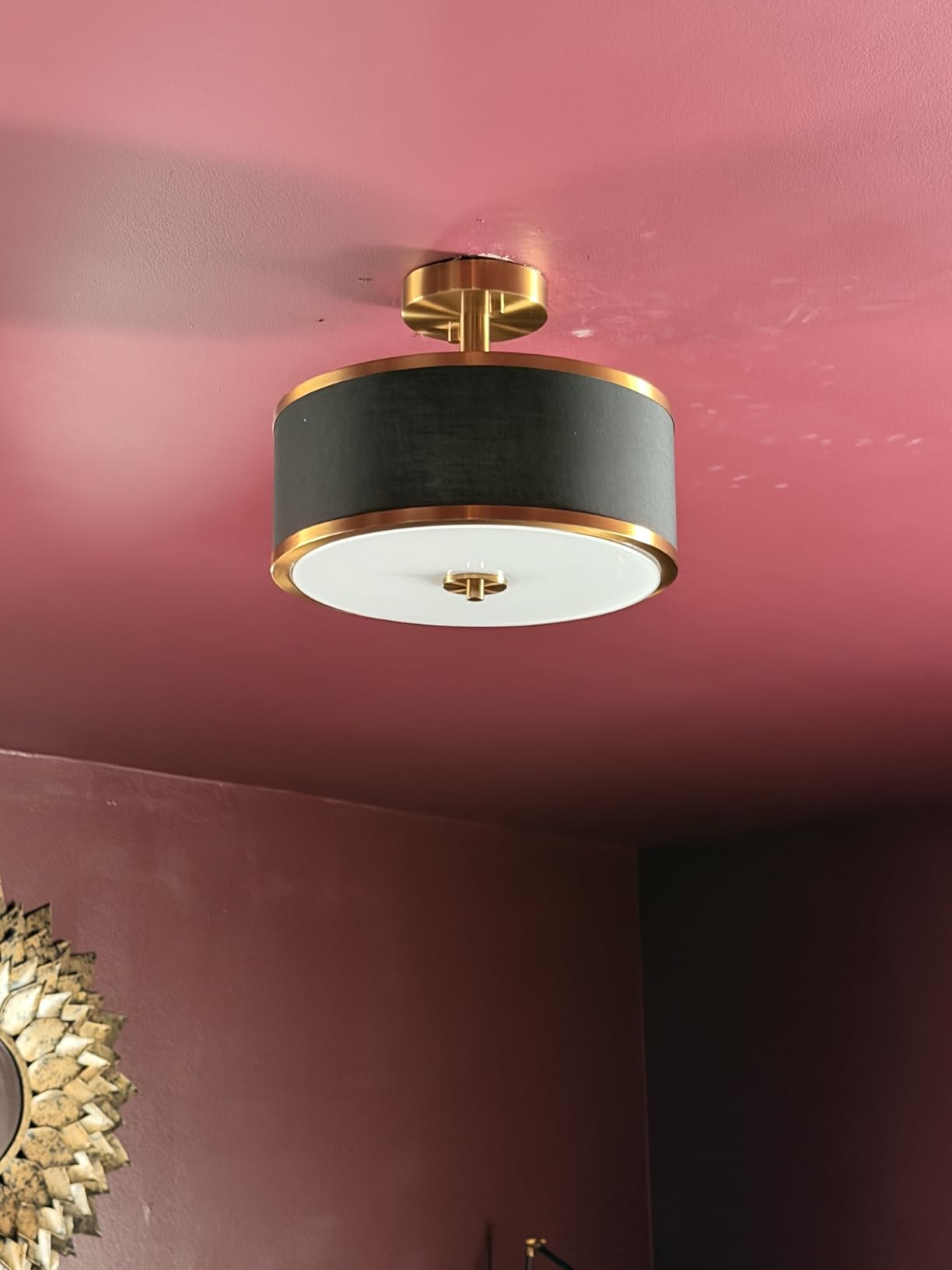 Edwarmlux 3-Light Semi Flush Mount Ceiling Light Fixture, 12.6