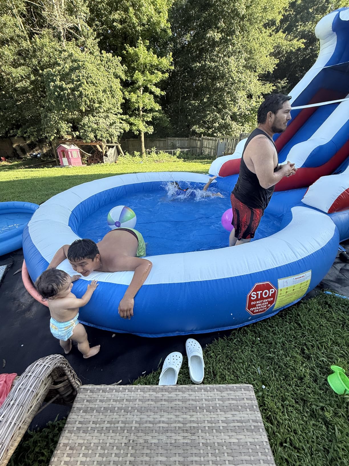 24FT(L) Commercial Grade Water Slide for Kids Adults, (Heavy Duty Full PVC) (Big Airtight Water Pool), Inflatable Waterslide for Backyard, Ocean Outdoor Slide Park, 24x13x12ft customer photo 1