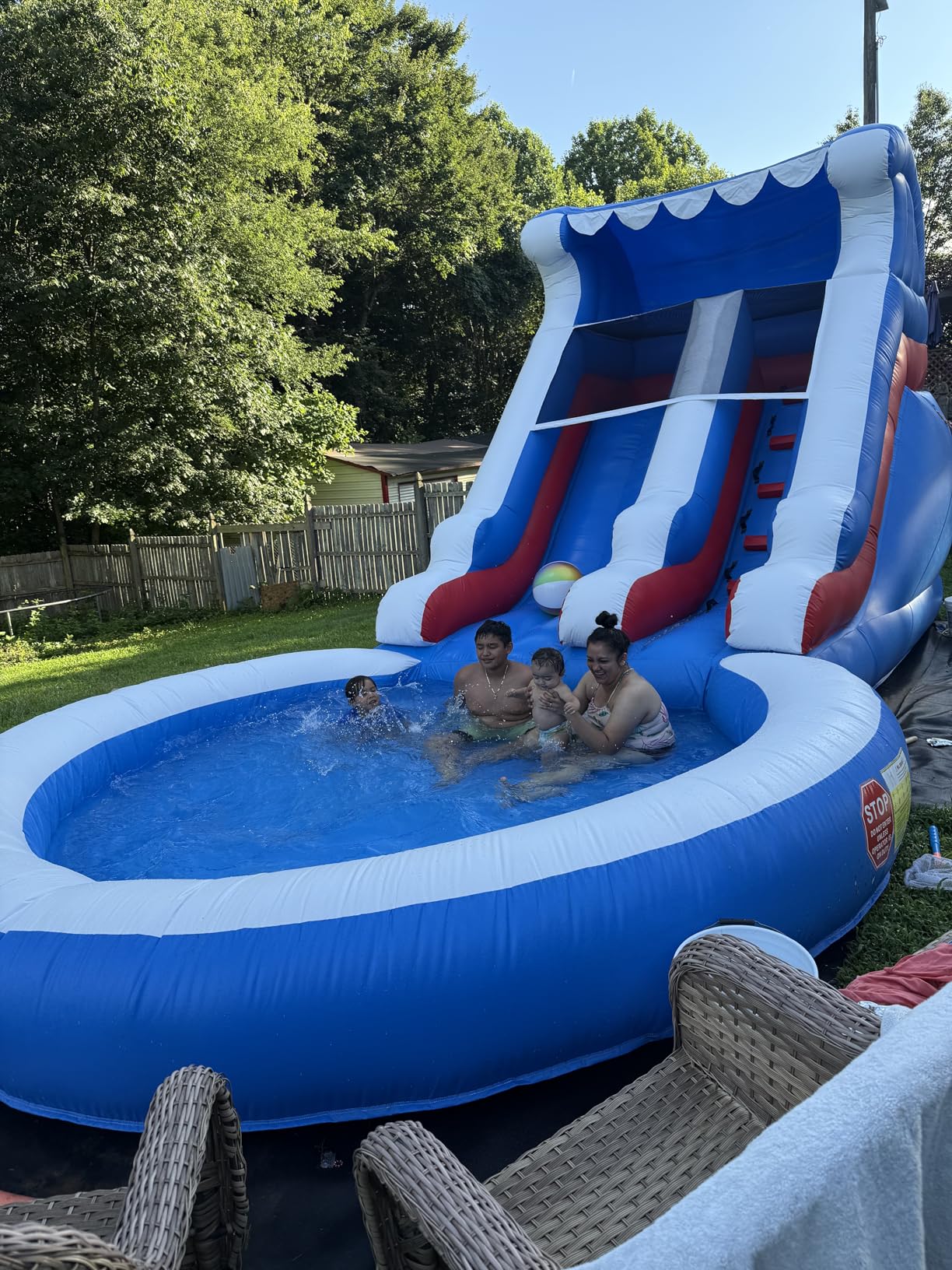 24FT(L) Commercial Grade Water Slide for Kids Adults, (Heavy Duty Full PVC) (Big Airtight Water Pool), Inflatable Waterslide for Backyard, Ocean Outdoor Slide Park, 24x13x12ft customer photo 2
