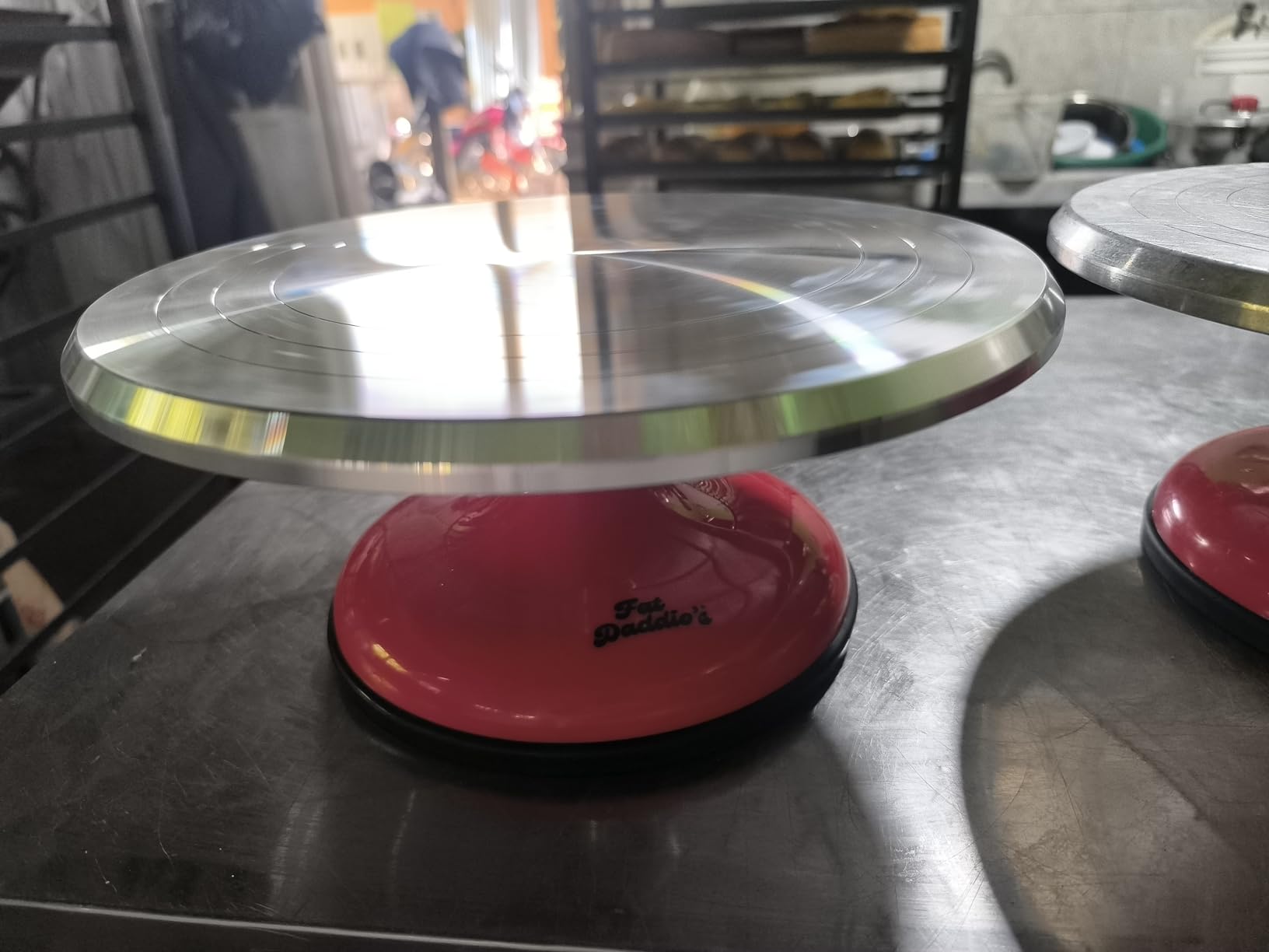 Fat Daddio's TT-1255 Revolving Cake Stand Red and Silver customer photo 2