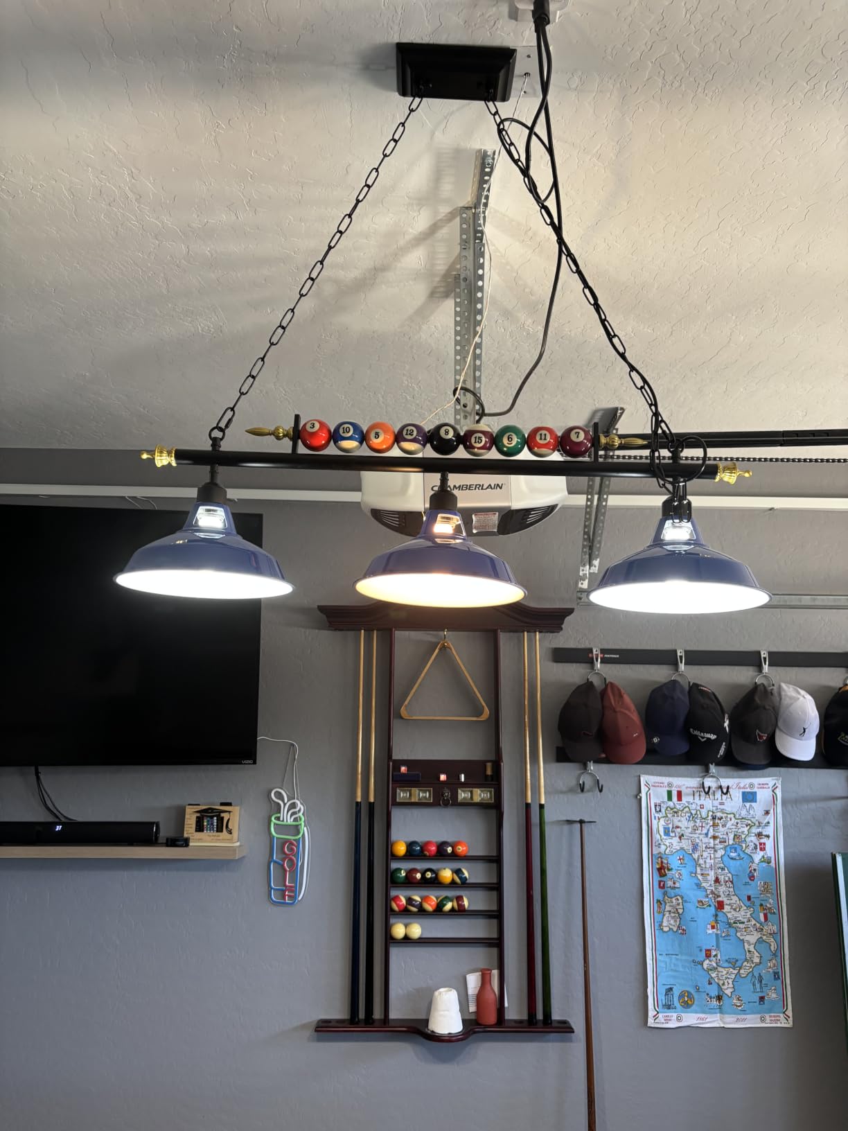 Rossesay Adjustable Pool Table Lights for 7'-8' Billiard Light Hanging Pool Table Fixture Lighting Pendant Lamp with Metal Shades customer photo 1