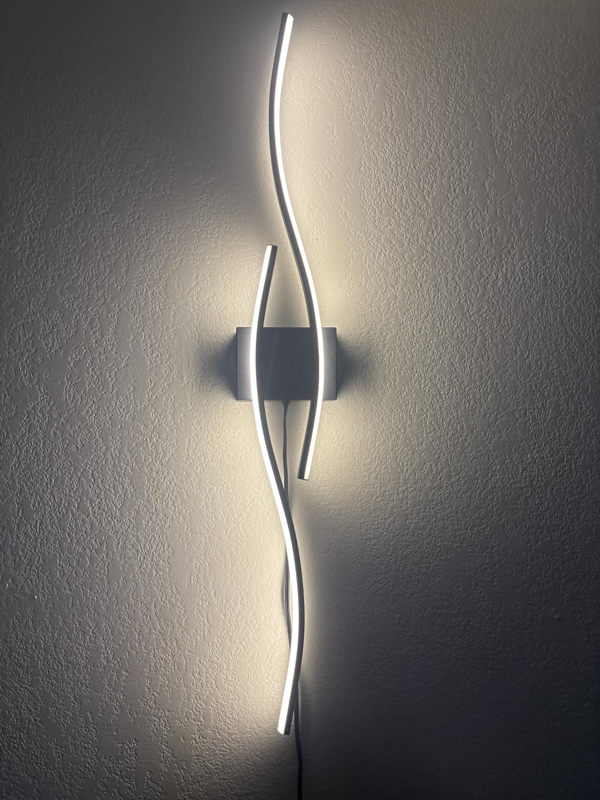 Daunton Modern Plug in Wall Sconces Set of Two, RC Dimmable LED Plug in Wall Light, Black Sconce Wall Lighting for Living Room, Hallway, Bedroom customer photo 1