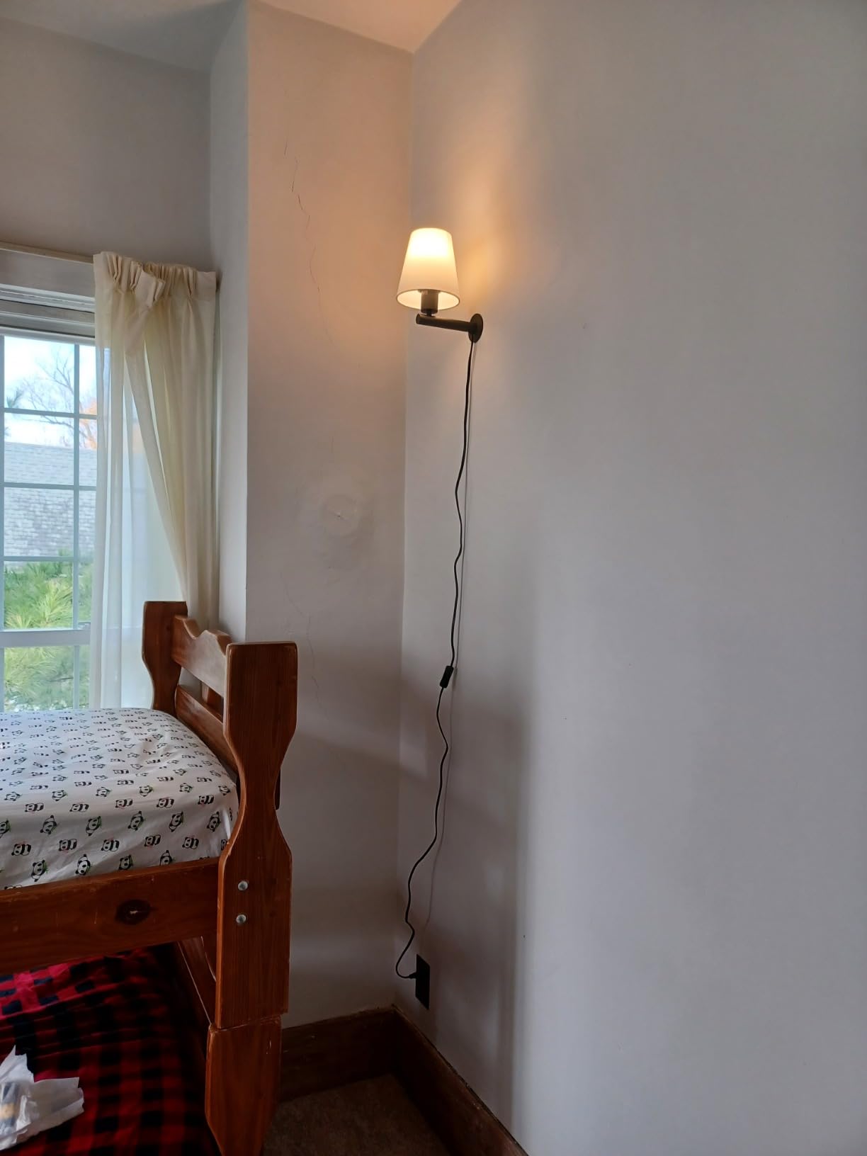 Plug in Wall Sconces Set of Two, Wall Lamp with Plug in Cord, Black Wall Sconce Light Plug in, Bedside Wall Mounted Light with Fabric Linen Shade, Plug in Wall Decor for Bedroom Living Room customer photo 2