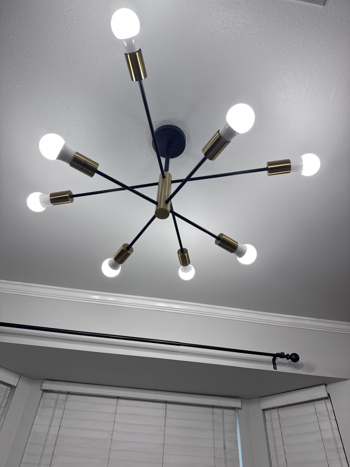 KAISITE Modern Chandelier Sputnik Ceiling Light Fixture Black Chandelier for Bedroom Living Room 8-Light Height Adjustable Dining Room Farmhouse Chandelier Over Table Ceiling Hanging Kitchen Lighting customer photo 1