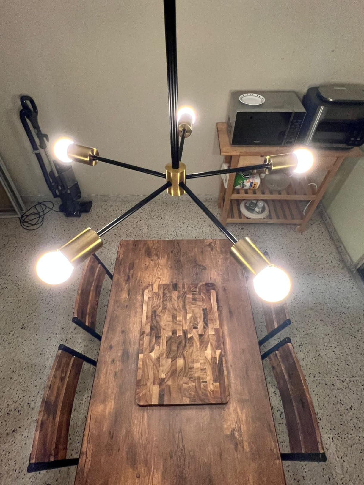 KAISITE Modern Chandelier Sputnik Ceiling Light Fixture Black Chandelier for Bedroom Living Room 8-Light Height Adjustable Dining Room Farmhouse Chandelier Over Table Ceiling Hanging Kitchen Lighting customer photo 2