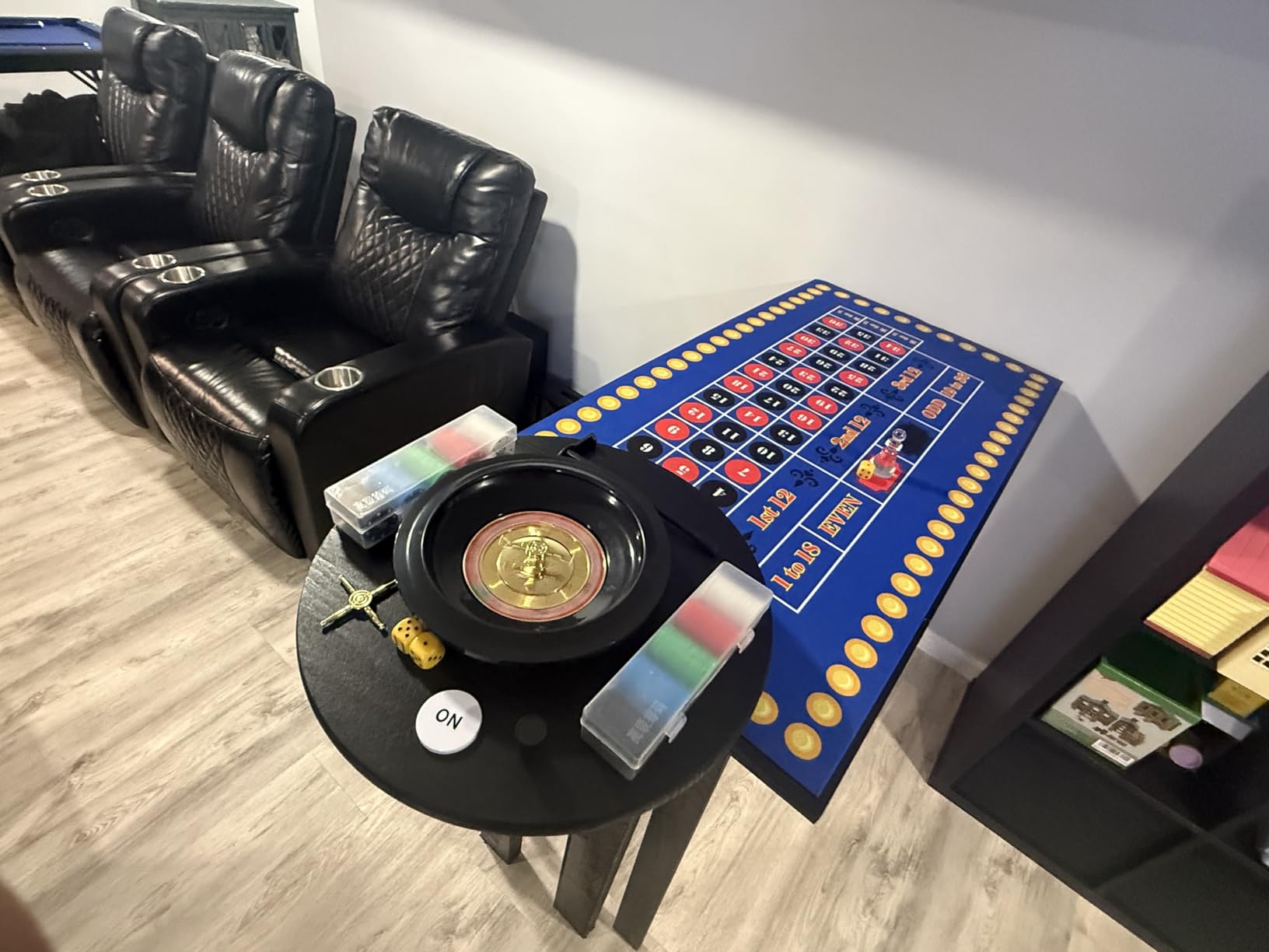 Extguds Roulette Wheel and Craps Set with Large Double Sided Felt, 10 Inch Roulette Wheel, Chip Rake, 200 Chips, Roulette Marker, 3 Dices, Perfect for Game Night Party customer photo 1