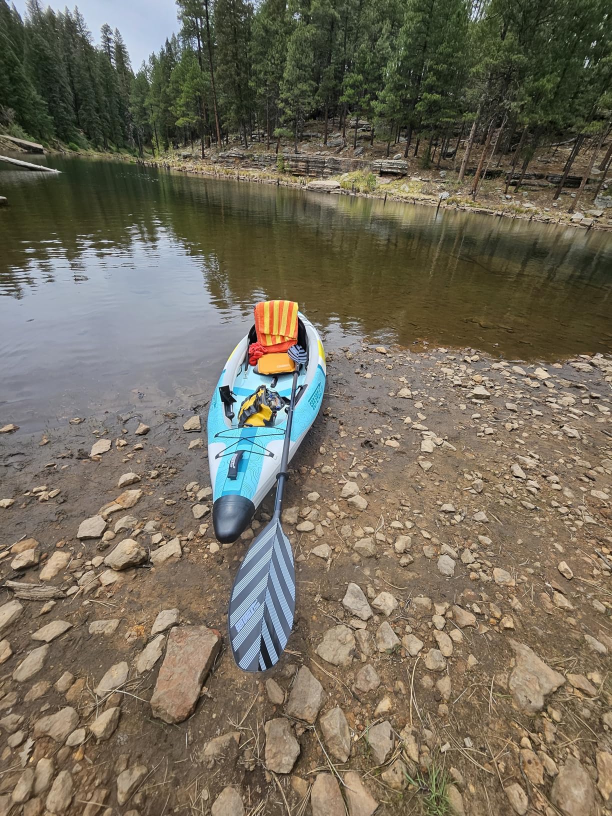 EZLITE 10 Ultralight, All Woven, Drop Stitch, Rigid, High Performance, Easy Setup, 10' Solo Inflatable Kayak w/Backpack, Seat Paddle and Adjustable Footrests customer photo 1