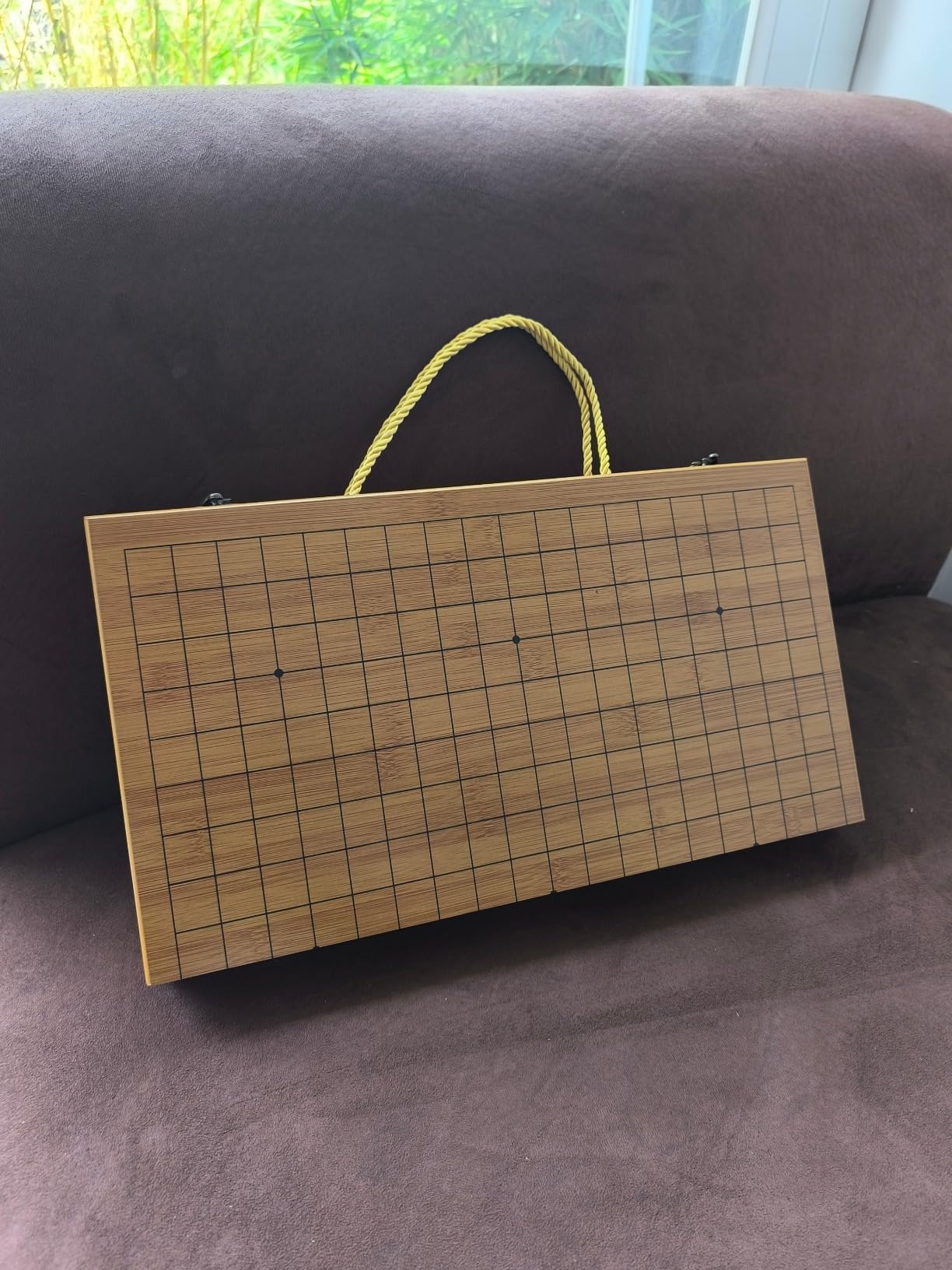 19 x19 Folding Go Game Set Board with Bamboo Bowls and Imitation Jade Go Pieces customer photo 1