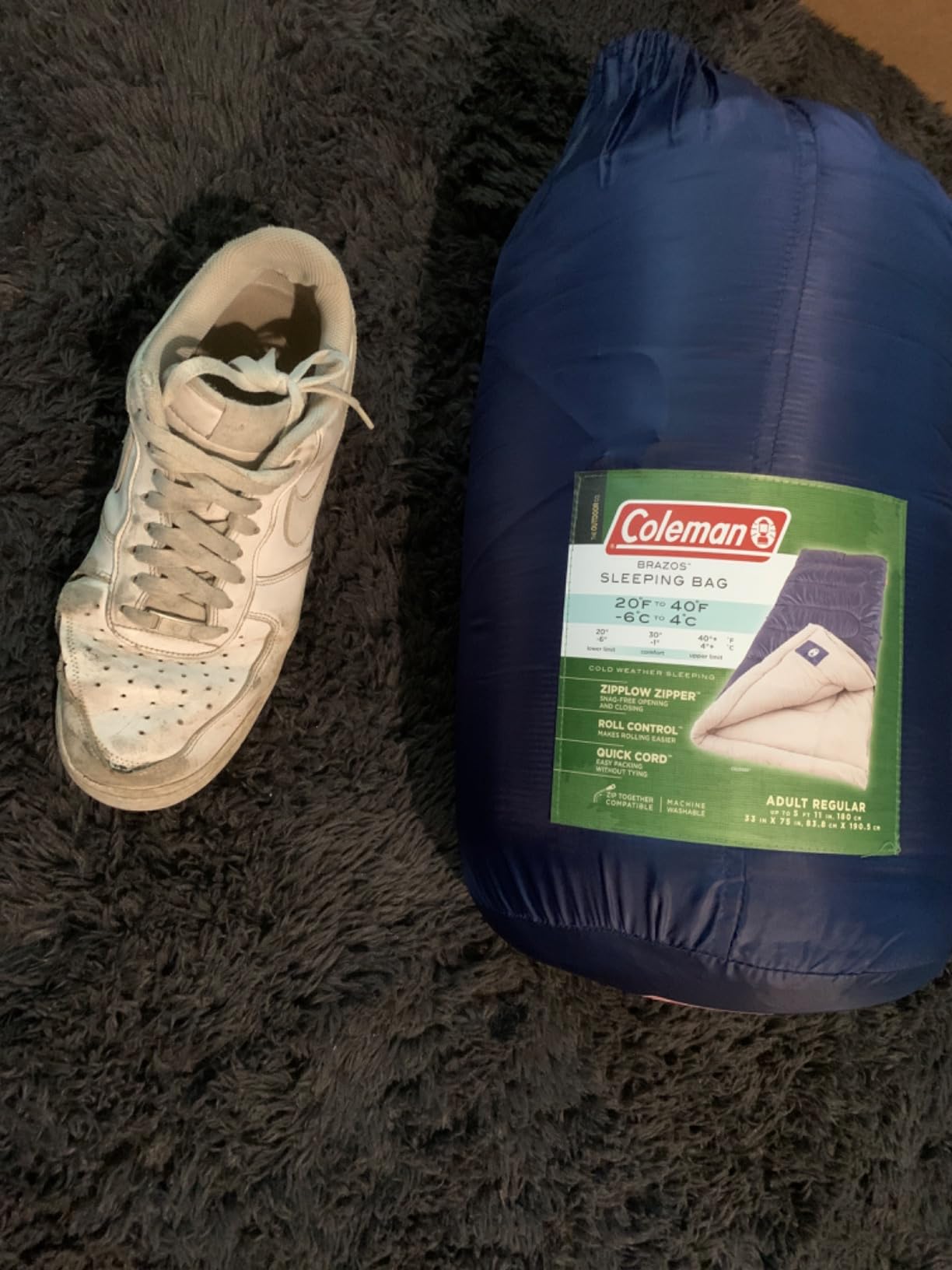 Coleman Brazos 20/30F Adult Cool-Weather Sleeping Bag with No-Snag Zipper & Stuff Sack, Machine Washable, Great for Camping, Traveling, Guests, & More customer photo 1