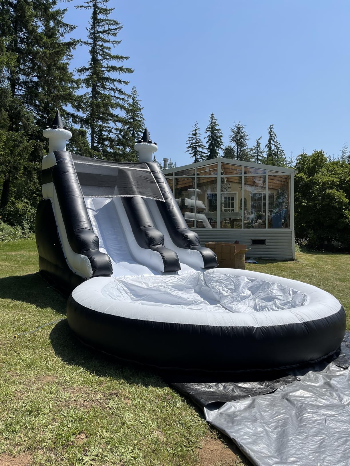 24FT Commercial Water Slide for Adults Kids (700lbs Capacity) (100% Heavy Duty PVC) (13ft Giant Pool) Inflatable Water Slide with 1100W Blower, Fast Drainage, Backyard Outdoor Party, 24x13x13ft customer photo 2