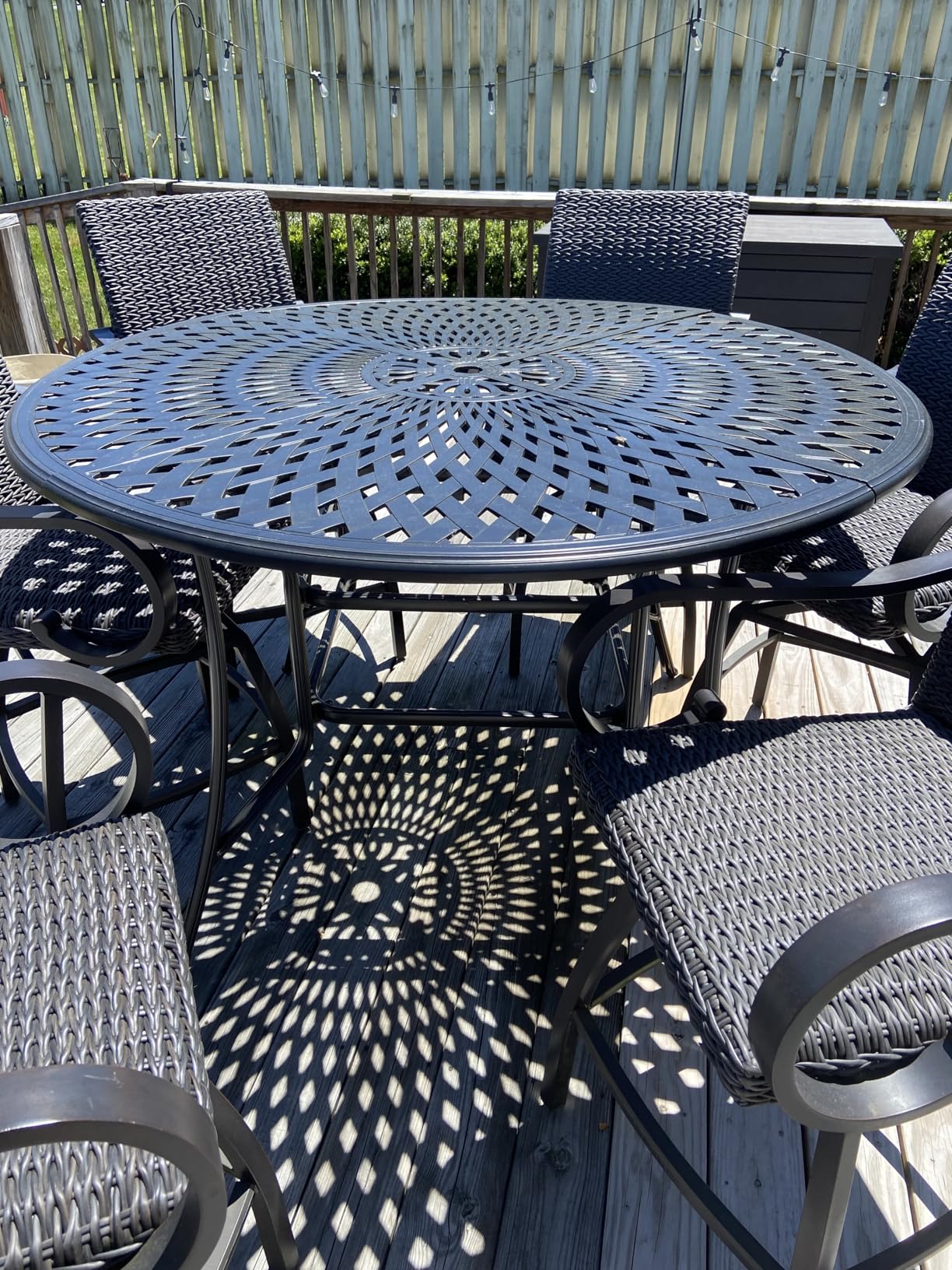MEETWARM Patio Height Bar Table, 35.4