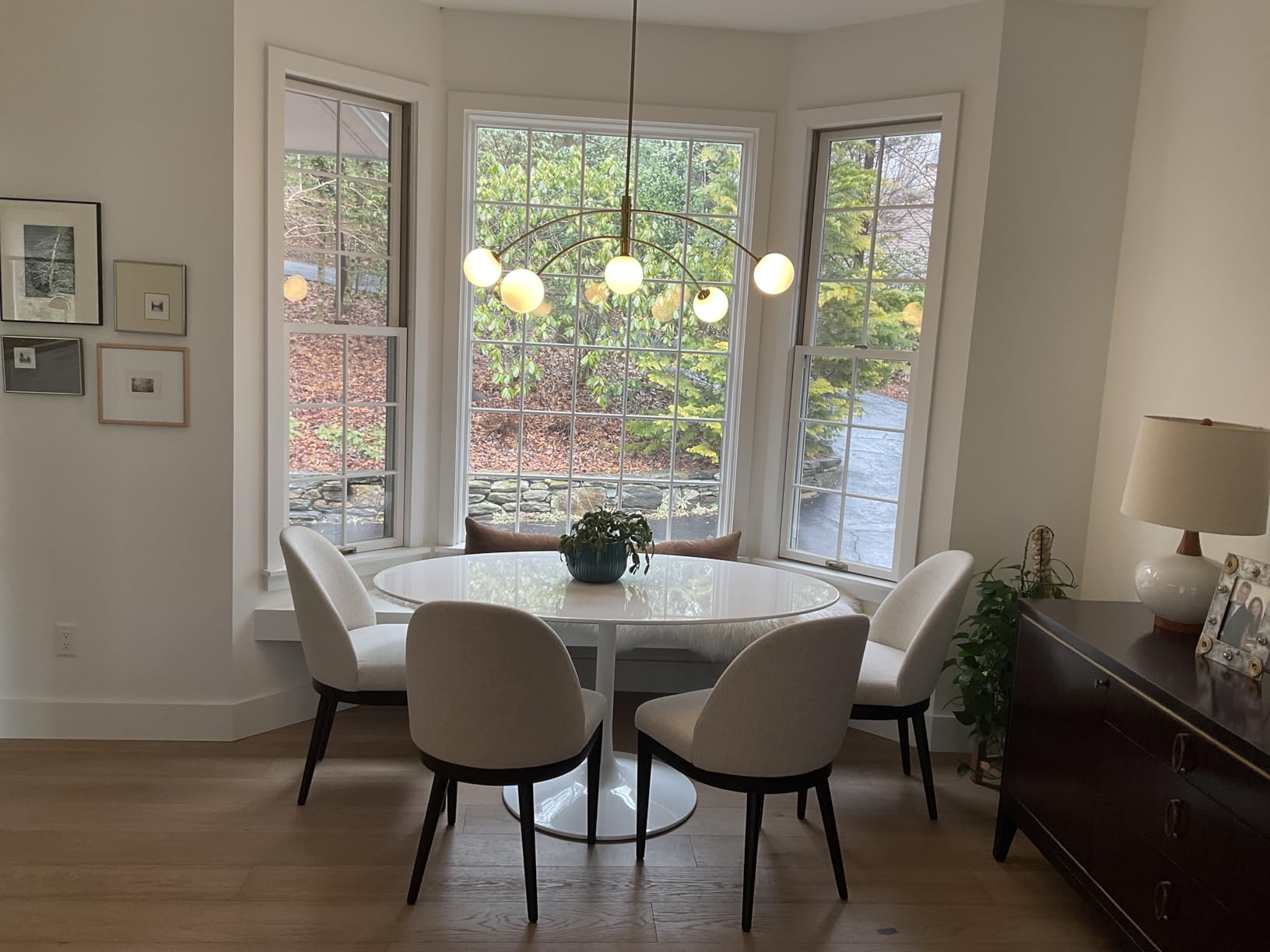 Gold Modern Chandelier 5-Light Glass Globe Ceiling Light Fixtures Mid Century Modern Sputnik Chandelier for Dining Room Kitchen Island Bedroom Living Room 41.3IN Diameter customer photo 2