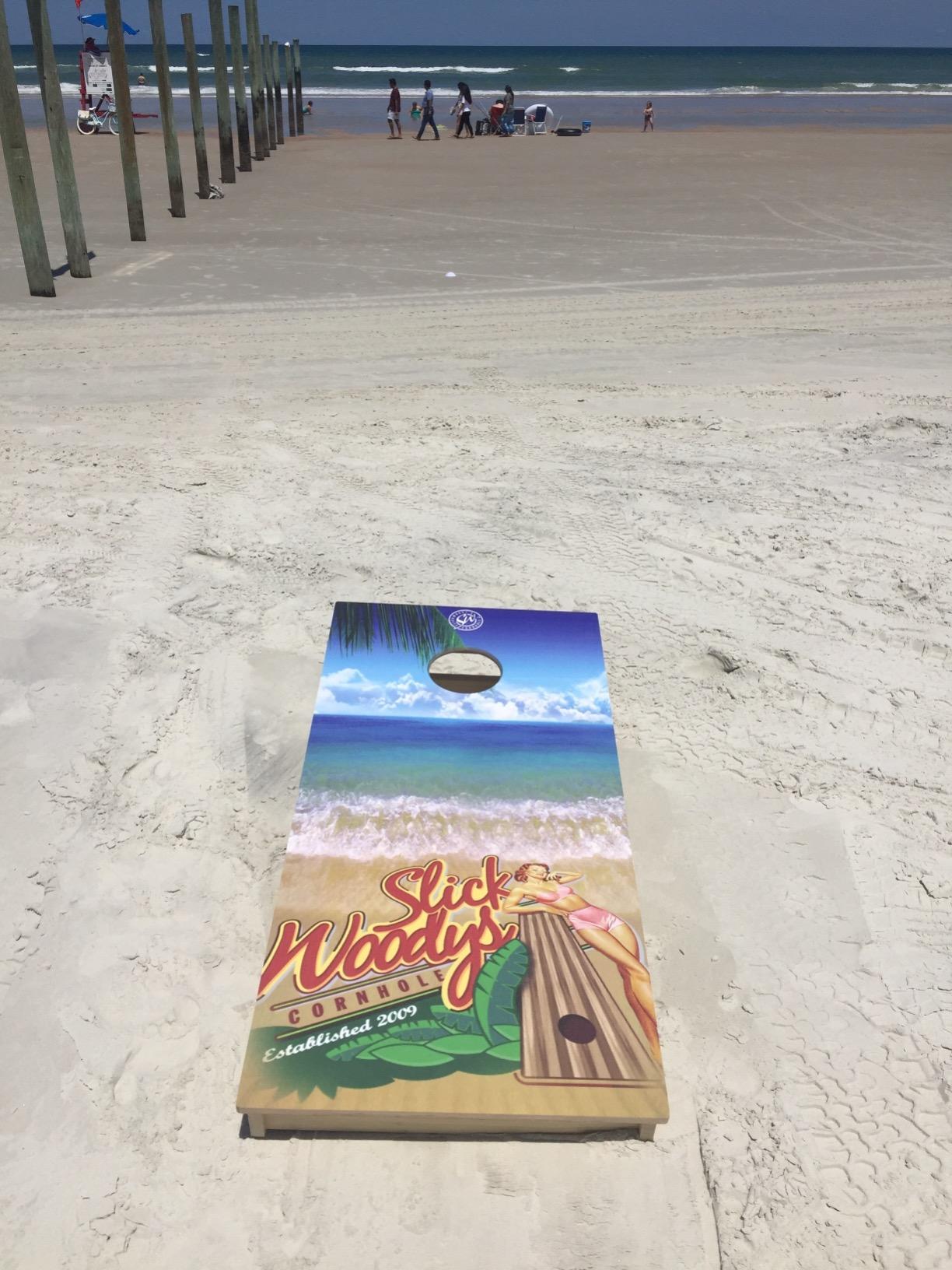 Slick Woody's Professional-Grade Cornhole Boards - 4'x2' Solid Wood Regulation Beach Corn Hole Toss Game with 8 Resin Filled Bags customer photo 1