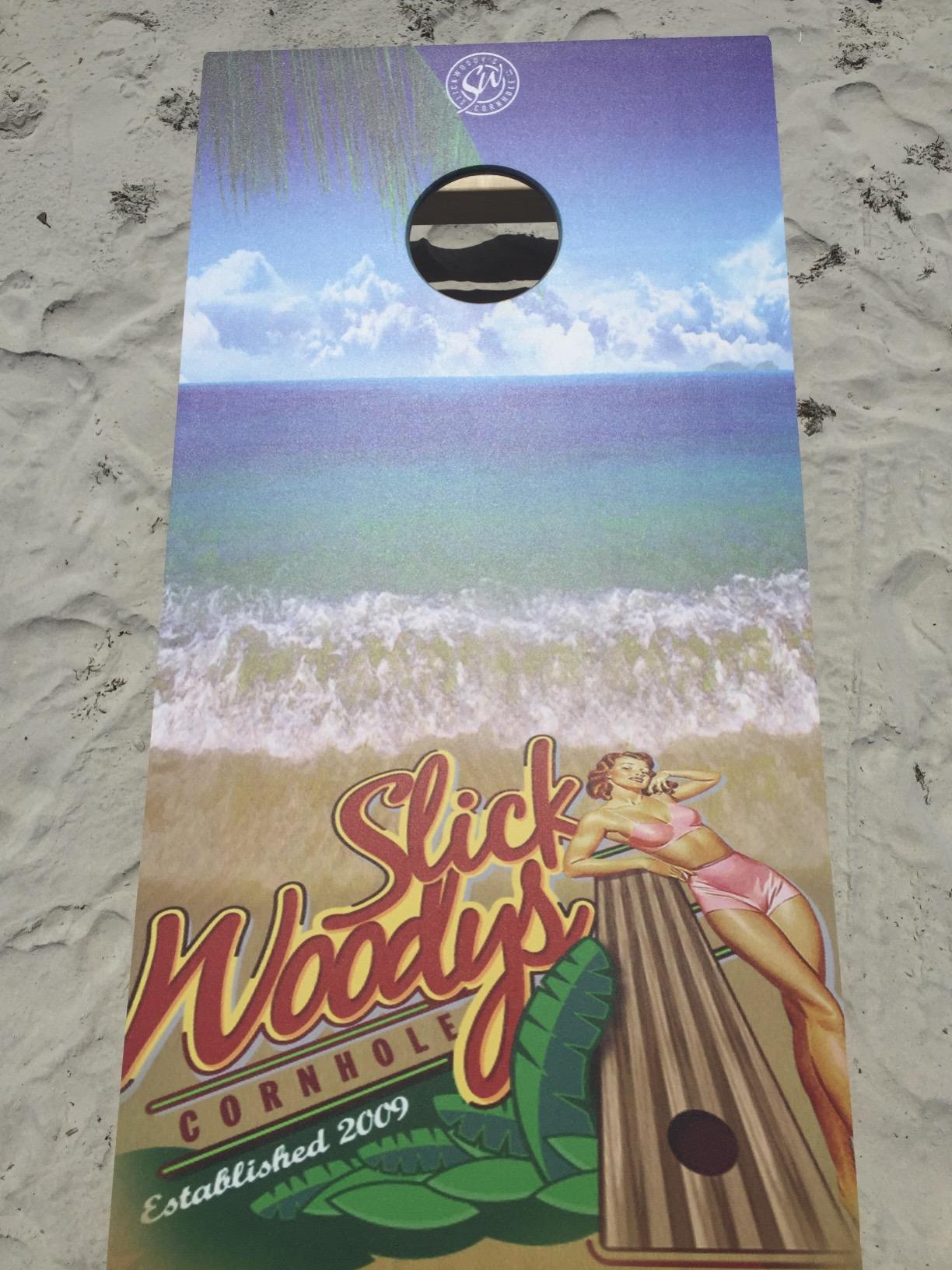 Slick Woody's Professional-Grade Cornhole Boards - 4'x2' Solid Wood Regulation Beach Corn Hole Toss Game with 8 Resin Filled Bags customer photo 2