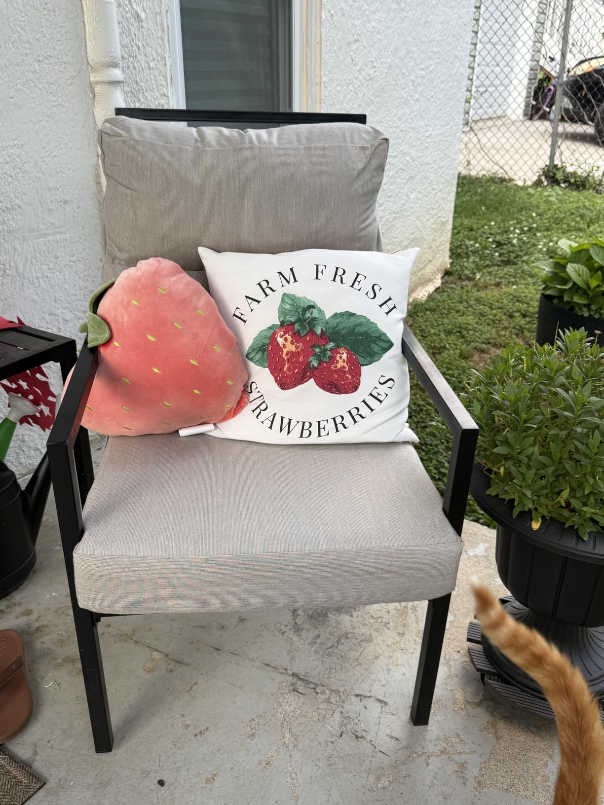 Unimatta Sunbrella Outdoor High Back Chair Cushion Seat Pads, 44 x 21 Inch Water-Repellent & Fade-Resistant Patio Furniture Cushions with Ties for Adirondack, Rocking Chairs, Spectrum Ruby customer photo 2