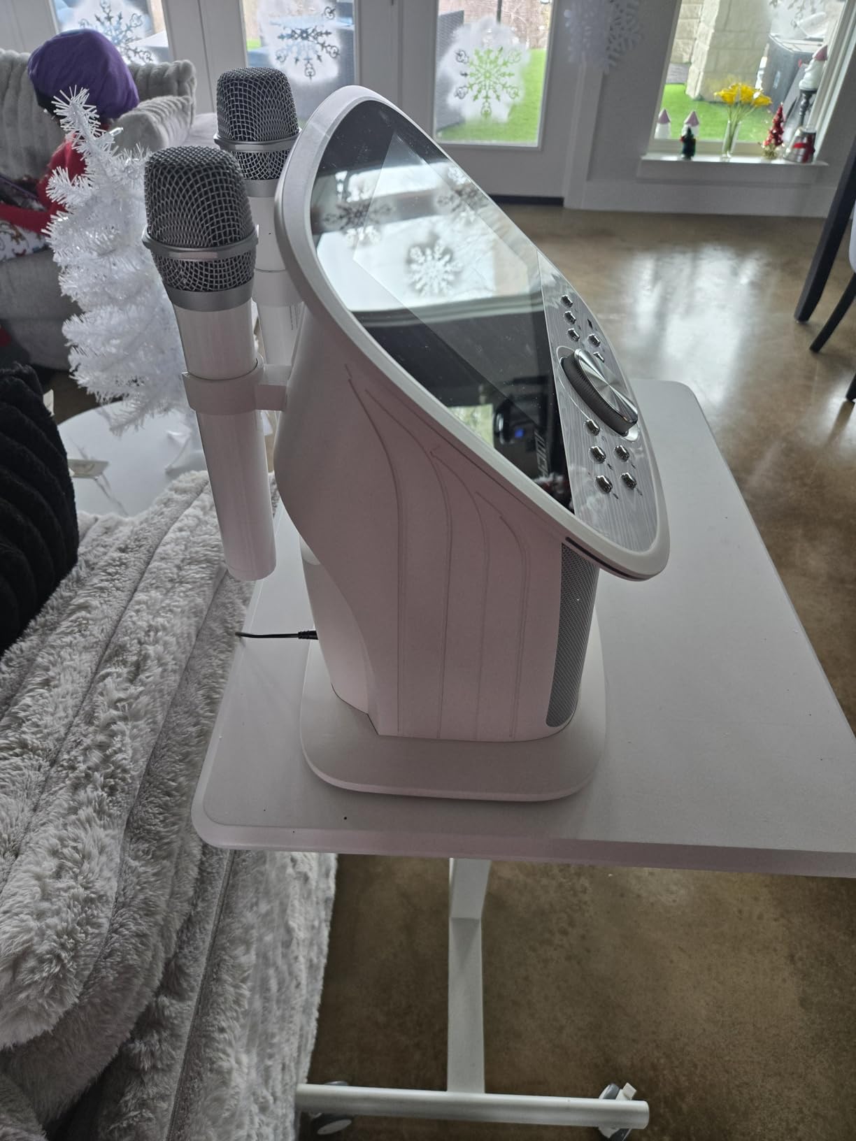 Singing Machine Platinum Plus All-in-One Karaoke System with 2 Wireless Mics, Bluetooth/WiFi, Portable Premium Sound Speaker, App Compatible (YouTube, Spotify) for Home & Parties - Black customer photo 1