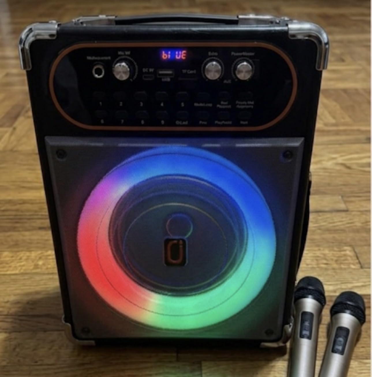 HWWR Karaoke Machine with 2 Wireless 0-Delay Microphones for Adults, Portable Bluetooth 5.3 Speaker with Echo Adjustment and Powerful Sound, Supports TWS/TV/Guitar for Family Party, Backyard BBQ customer photo 2