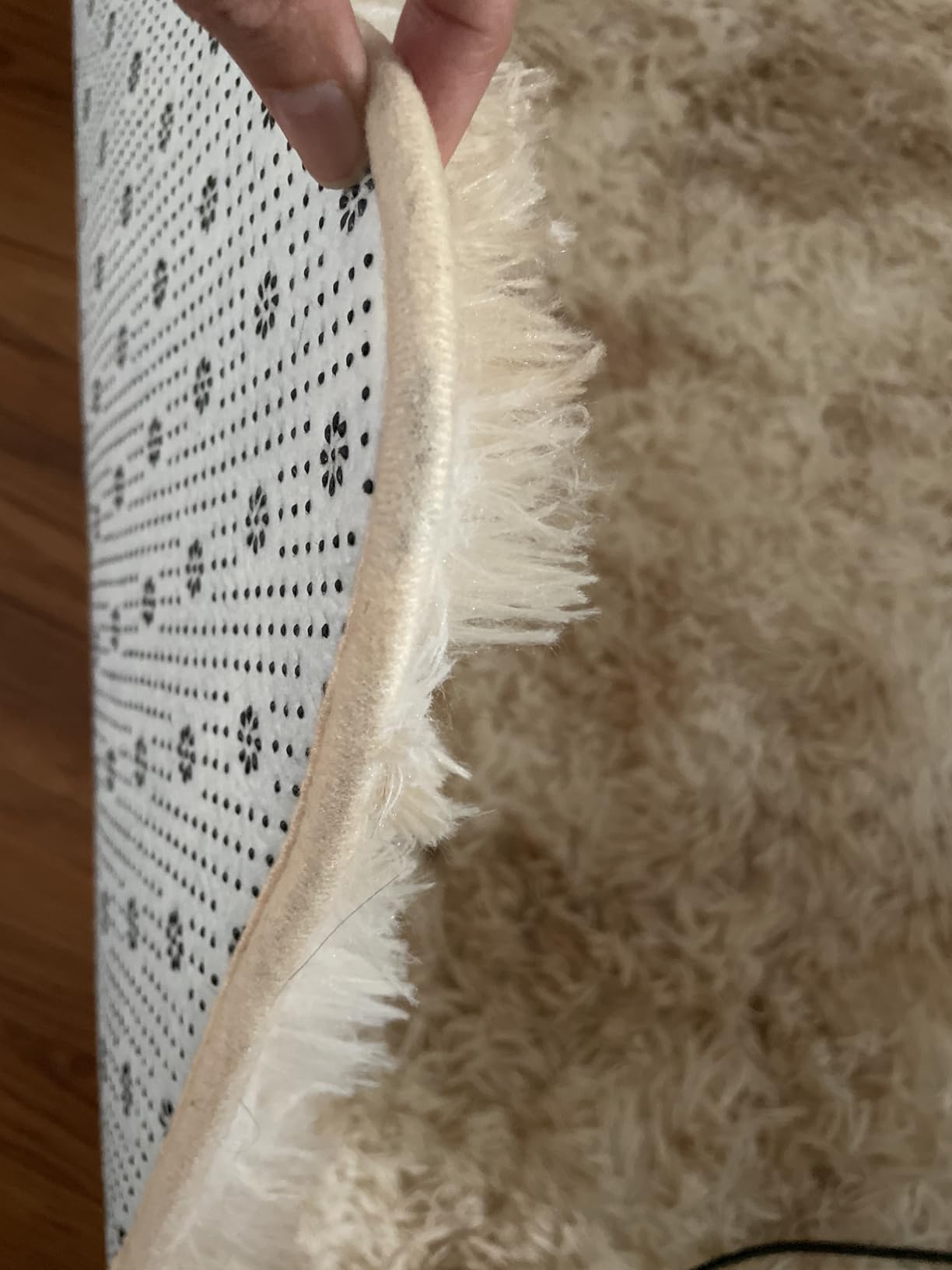 Litanika 8x10 Shag Area Rug for Living Room Bedroom, Tie-Dyed Beige High Pile Soft Plush Shaggy Furry Cream Bedside Playroom Dorm Carpet, Non-Slip, Non-Shedding Modern Indoor Floor Rug customer photo 1