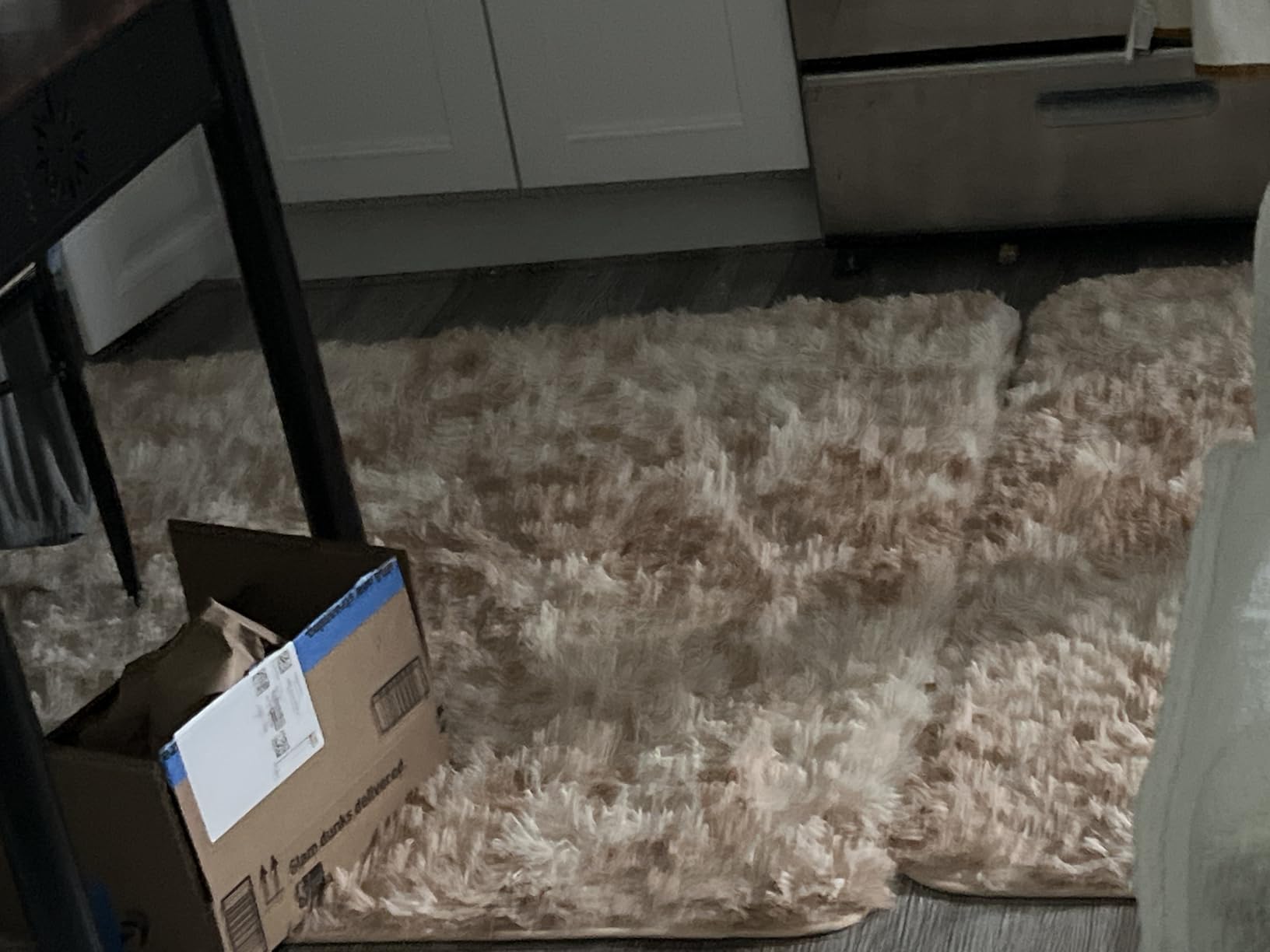 Litanika 8x10 Shag Area Rug for Living Room Bedroom, Tie-Dyed Beige High Pile Soft Plush Shaggy Furry Cream Bedside Playroom Dorm Carpet, Non-Slip, Non-Shedding Modern Indoor Floor Rug customer photo 2
