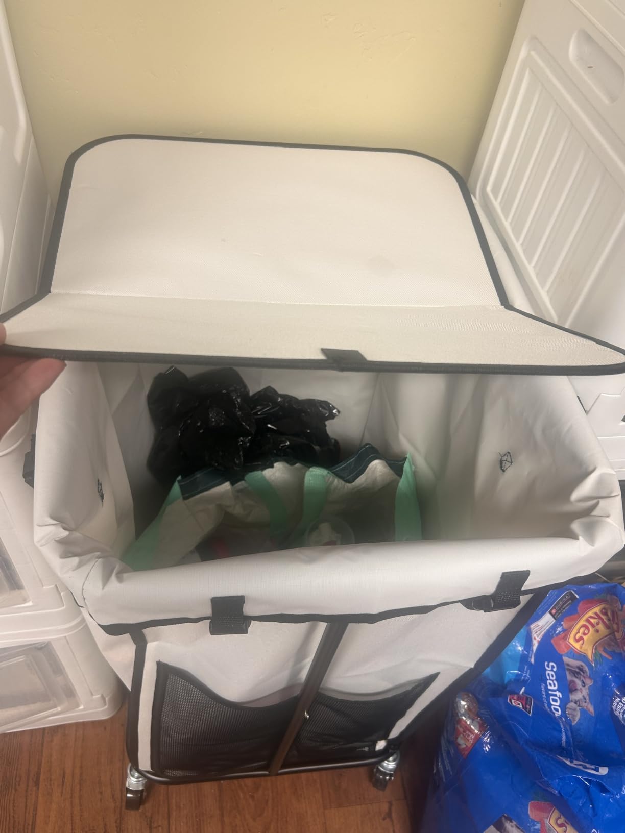 Rolling Laundry Hamper with Wheels - 150L Laundry Basket with Removable Bag & Sturdy Metal Frame, Large Tall Dirty Clothes Hampers for Bedroom, Laundry Room, Apartment, Dorm - Black customer photo 2