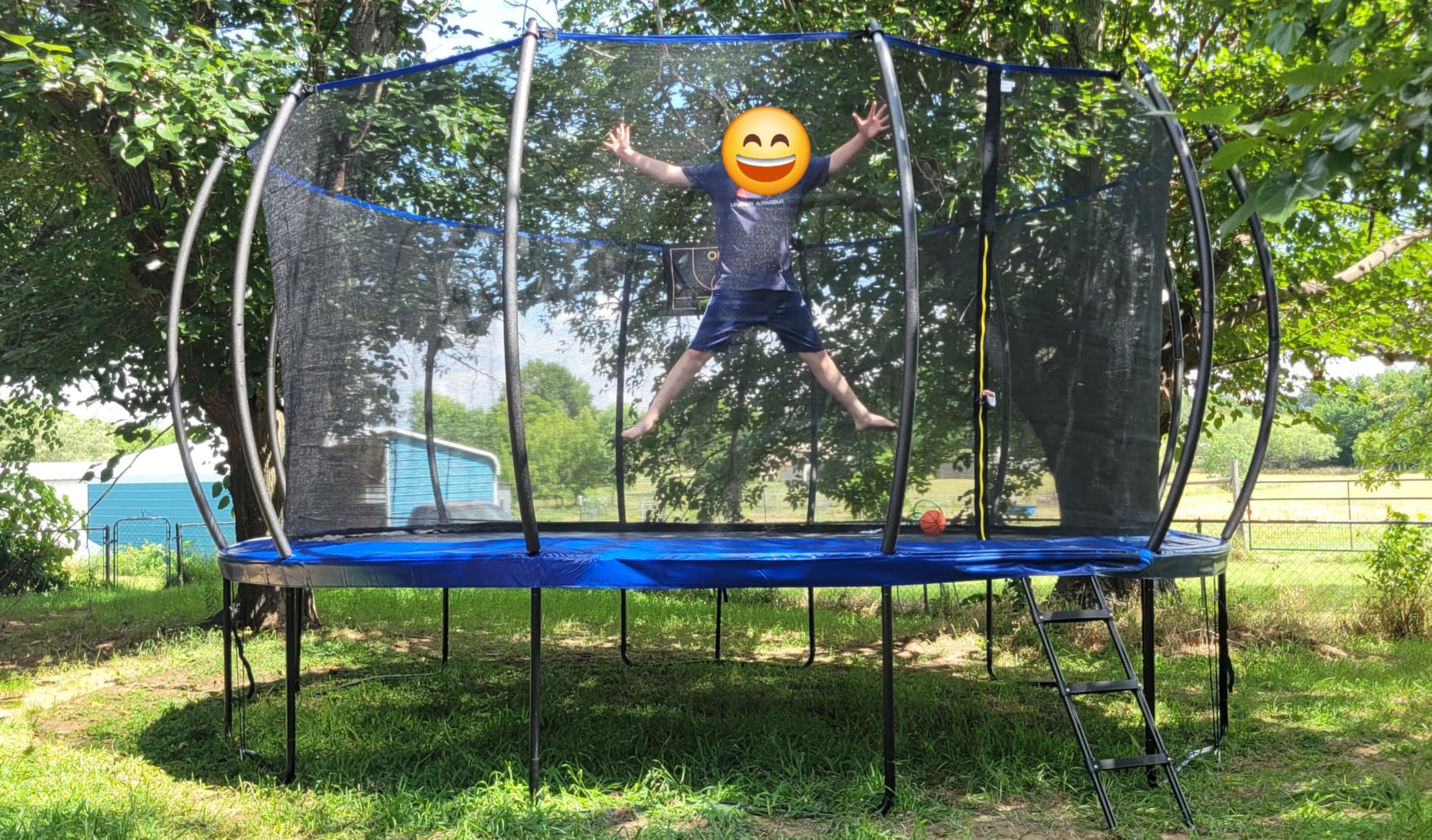 ORCC 1300LBS Weight Capacity Trampoline 16 15 12FT with Basketball Hoop Water Sprinkler Spiral Ground Stakes Outdoor Yard Trampolines for Kids Adults customer photo 1