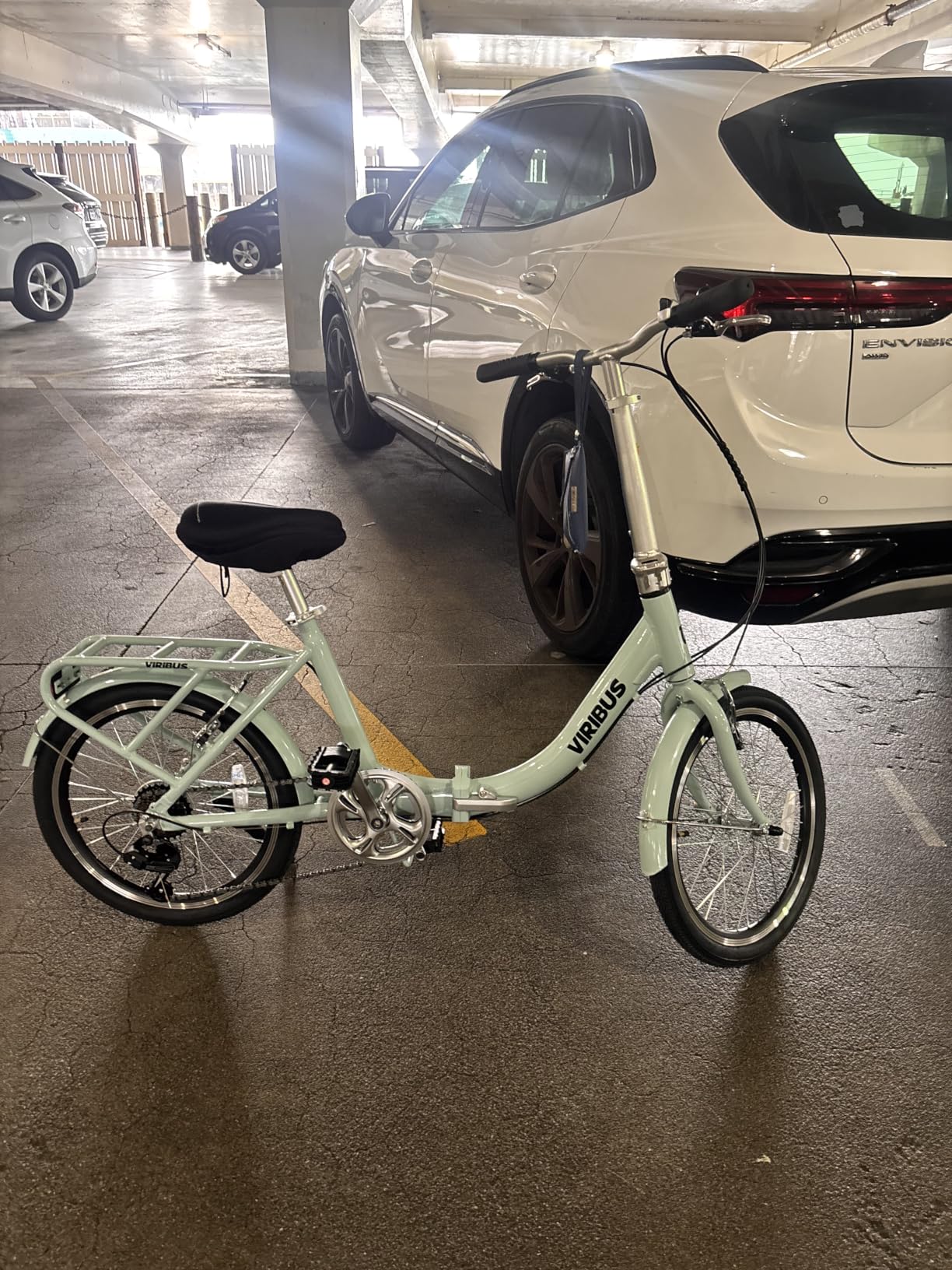 VIRIBUS Folding Bike for Adults, 20 inch Foldable Bike 7 Speed, Lightweight Compact Bicycle, Portable Collapsible Bikes for Adult Men Women City Commuters, 90% Pre-Assembled, Fold Up Bikes customer photo 2