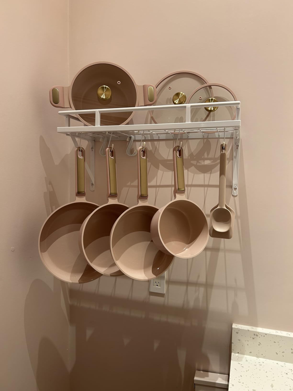 KES 30-Inch Oiled Bronze Pot Rack, Wall Mounted Hanging Pot and Pan Organizer with 12 Sturdy Hooks, Kitchen Wall Hanger Shelves Farmhouse Style, KUR215S75A-OB customer photo 2