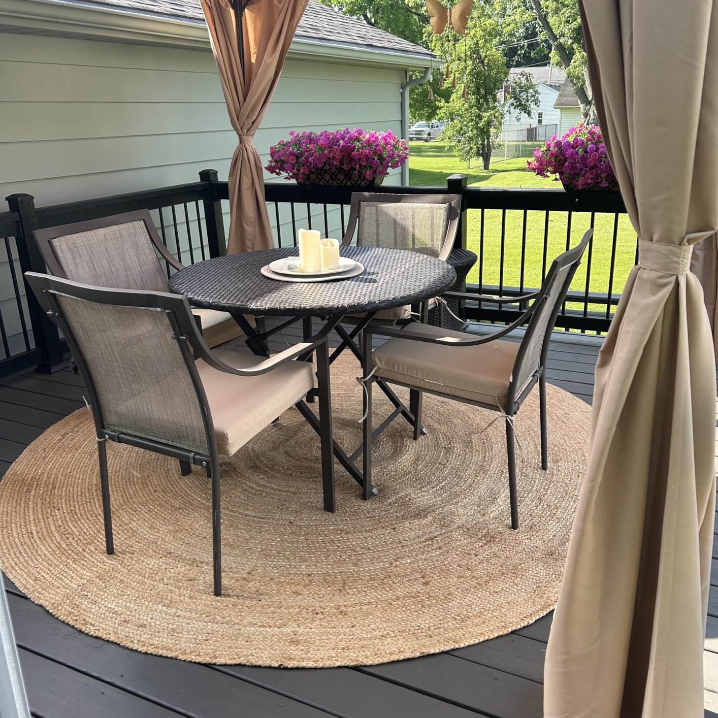 Hand Braided 8'x10' Jute Area Rug - Premium Eco Friendly Natural Fiber Farmhouse Style Rugs for Living Room, Bedroom, Dinning Room, Hallway, Office customer photo 1