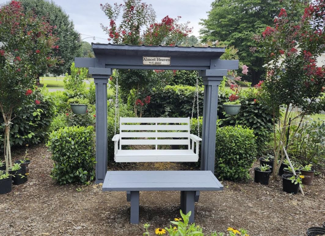 GREENVINES Porch Swing | 51'' | HDPE Plastic | for Outdoor Patio | All Weather | Waterproof Bench Swings | w/ 4 Stainless Steel Chains | Black customer photo 1