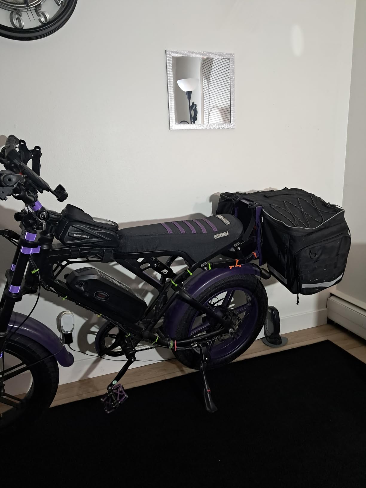 Marscamd Bike Panniers with Rain Cover, 50L Rear Rack Expandable Bike Bag with Multiple Pockets, Water-Resistant Bicycle Saddle Bag for Commuters & E-Bikes, Grocery Shopping & Weekend Rides, Black customer photo 2