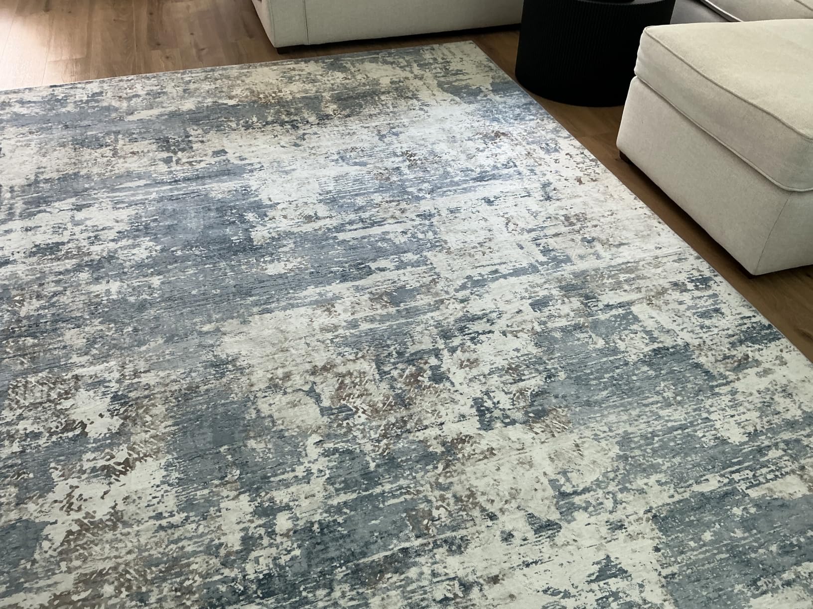 XLUEZ 8x10 Area Rugs for Living Room, Washable Modern Abstract Large Area Rug Neutral Soft Non Slip Kids Rug Stain Resistant Indoor Carpet for Bedroom Nursery Dining Children's Room (Blue, 8'x10') customer photo 1