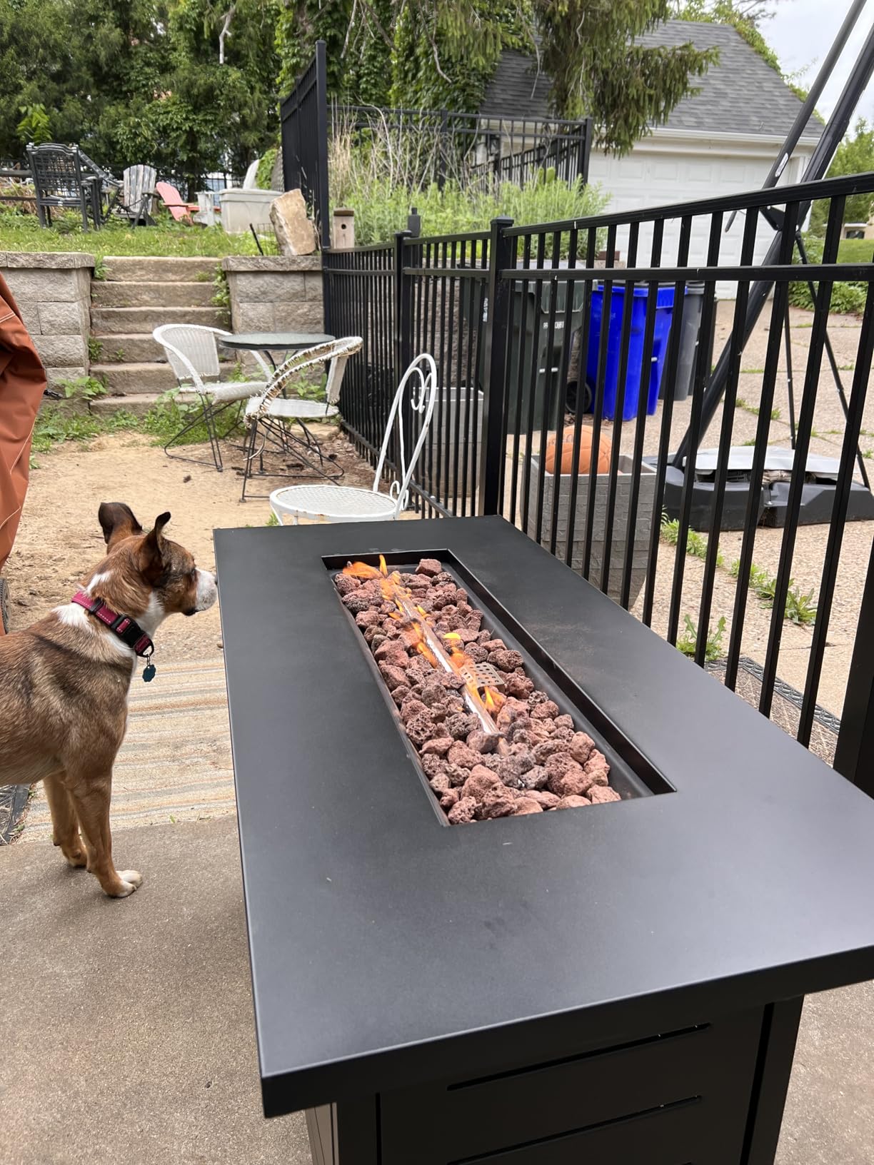 Ciays 43-Inch Rectangular Propane Fire Pit Table - 60,000 BTU, CSA-Certified 2-in-1 Design, 304 Stainless Steel H-Burner, Included Cover & Lava Rocks - Ideal for Gatherings & Parties customer photo 1