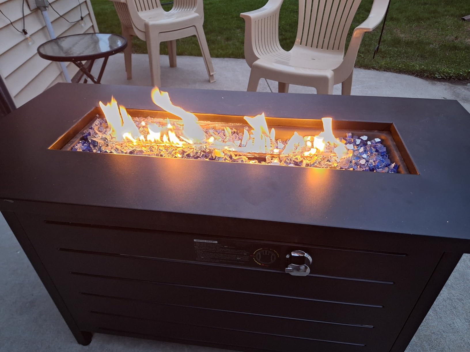 Ciays 43-Inch Rectangular Propane Fire Pit Table - 60,000 BTU, CSA-Certified 2-in-1 Design, 304 Stainless Steel H-Burner, Included Cover & Lava Rocks - Ideal for Gatherings & Parties customer photo 2
