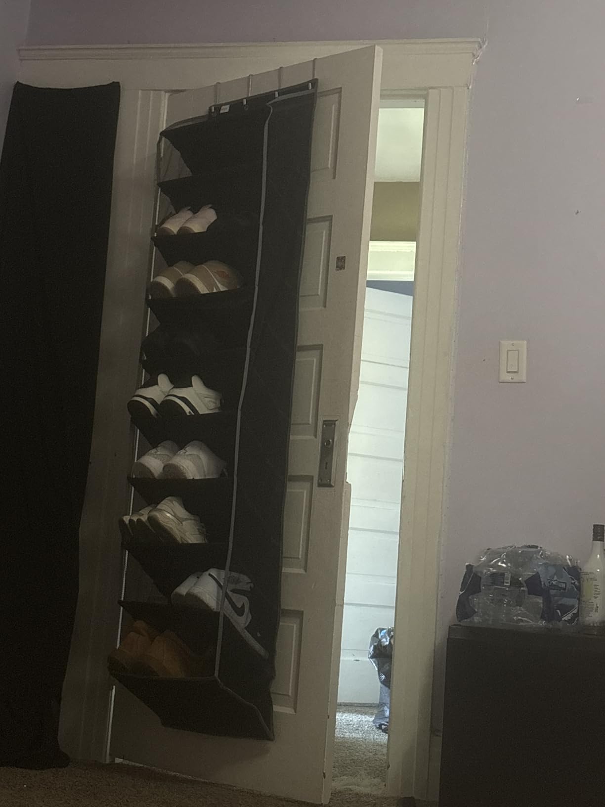 Kotkn 10 Tier Over The Door Organizer - Heavy Duty Hanging Storage Rack with Sturdy Oxford Fabric, Holds 20+ Pairs of Footwear, Boots & Sneakers, Saves 50% Closet Space (Gray) customer photo 2