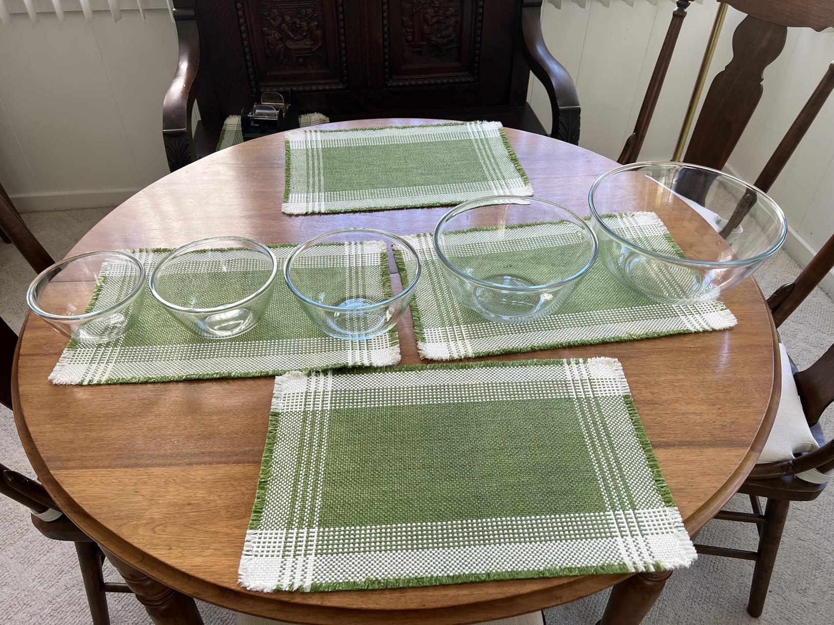 5pc Glass Mixing Bowls Sets (4.65QT, 2.80QT, 1.64QT, 1.16QT, 0.85QT), Glass Nesting Kitchen Thick Bowl for Baking, Cooking Prep, Storage, Large Salad Bowls Sets - Dishwasher Microwave Freezer Safe customer photo 1